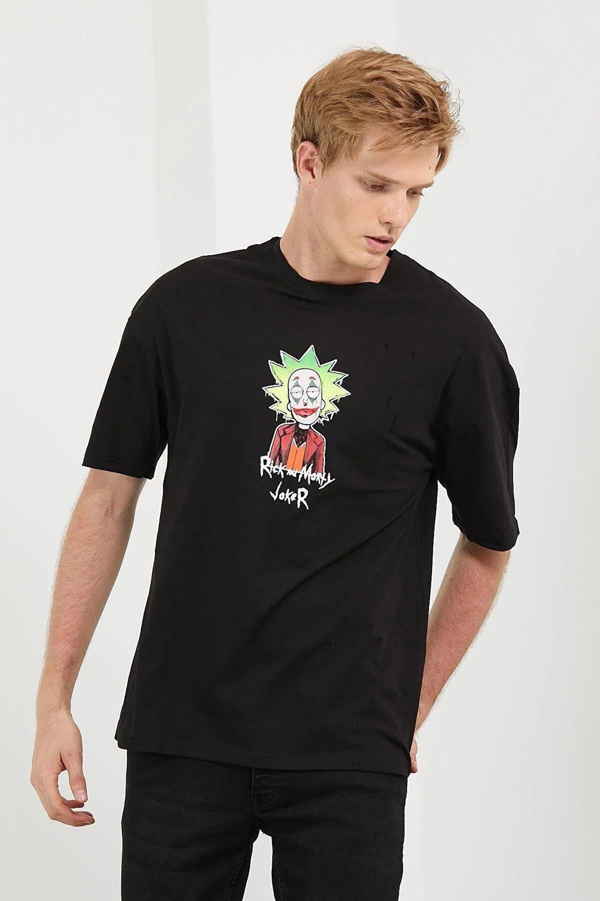 Erkek Baskılı Oversize T-shirt