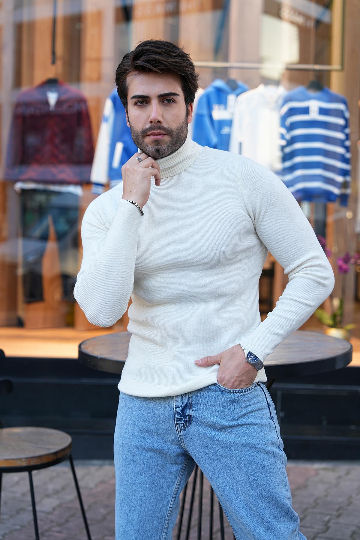 İnce Fitilli Boğazlı Kazak