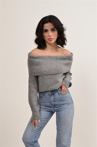 Açık Omuz Kadın Kazak