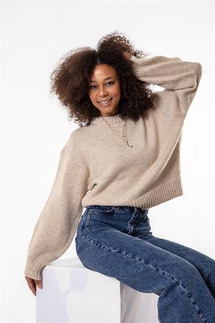 Bisiklet Yaka Kalın Kadın Kazak