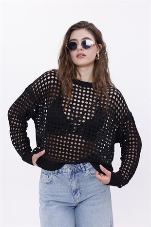 Delikli Kadın Bluz