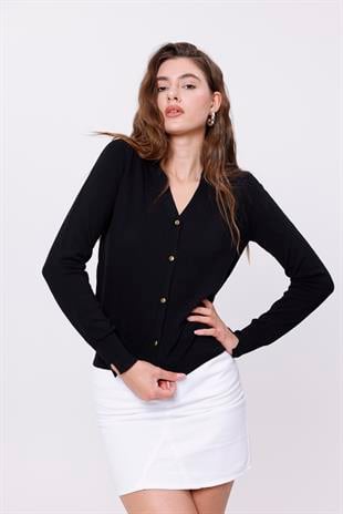 Düğmeli Baharlık Kadın Hırka