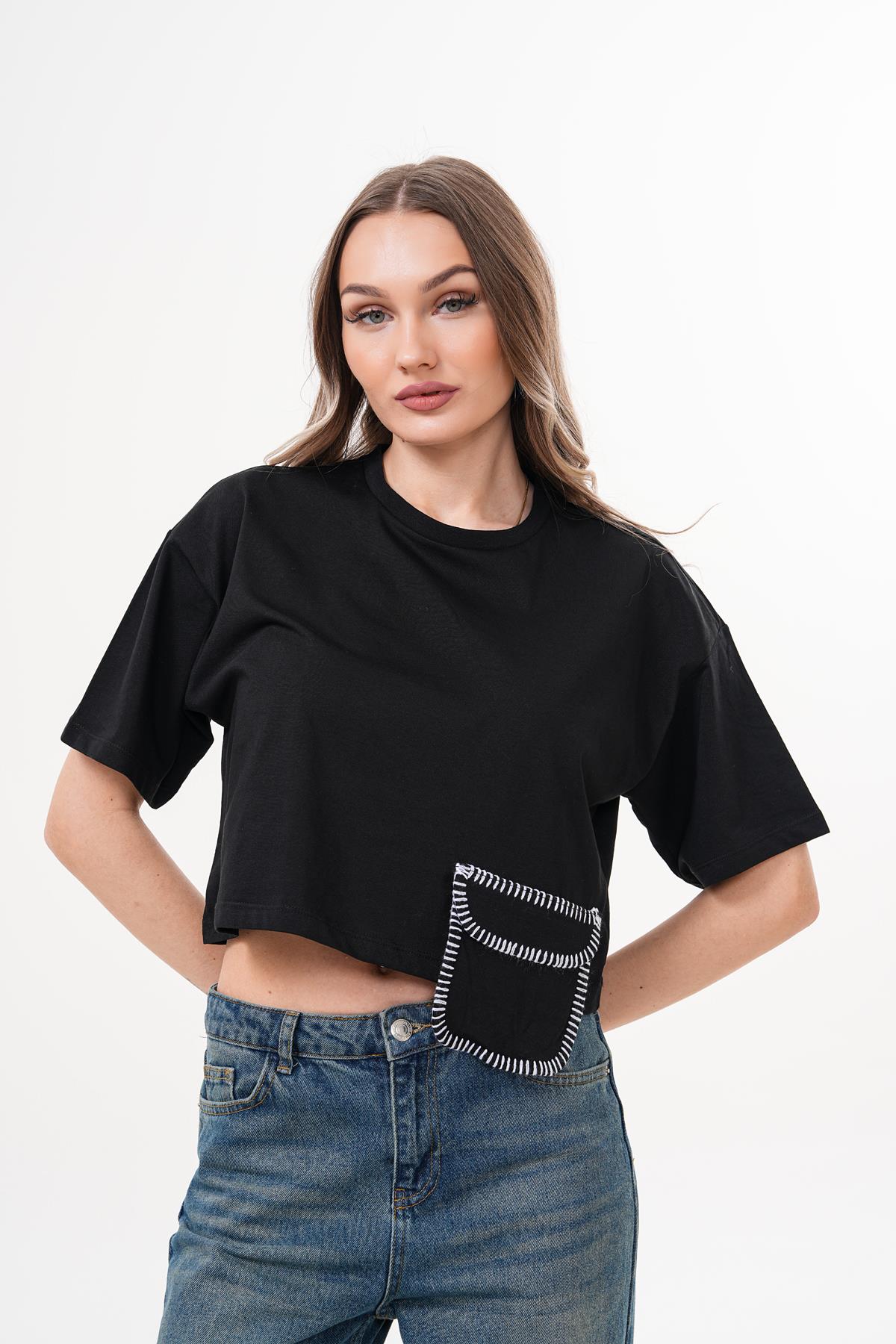 Basic Cep Detaylı T-Shirt