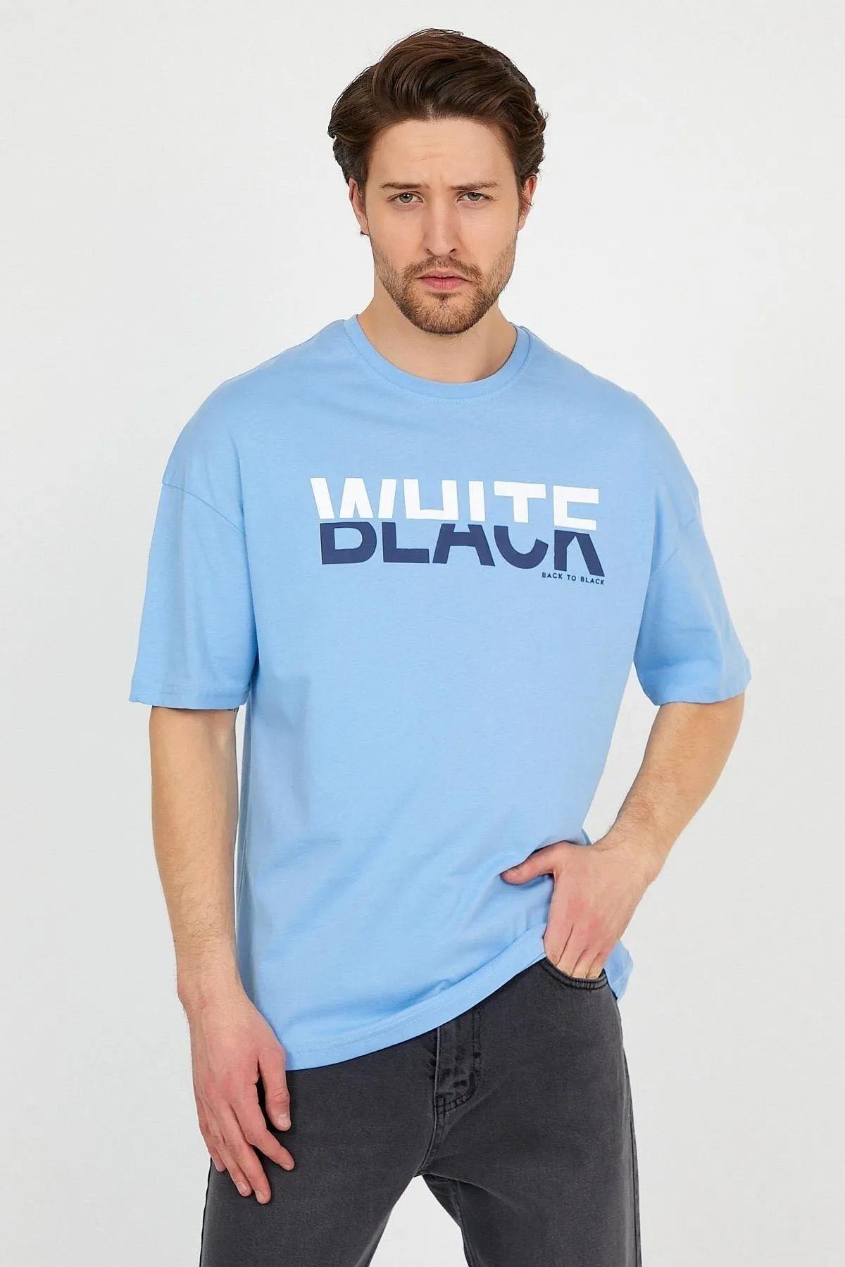 Erkek Baskılı Oversize T-shirt