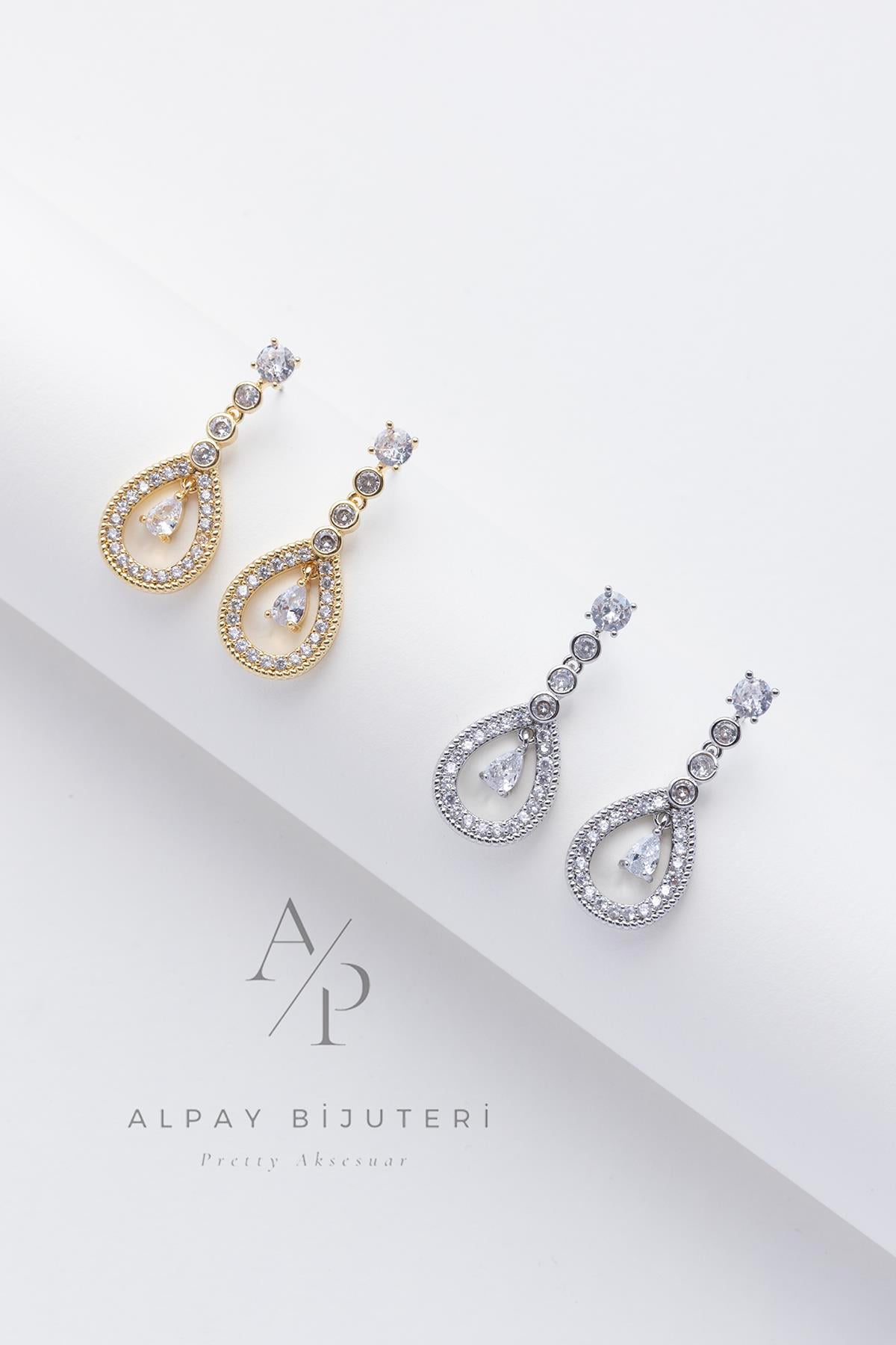 Zirkon Damla Model Küpe