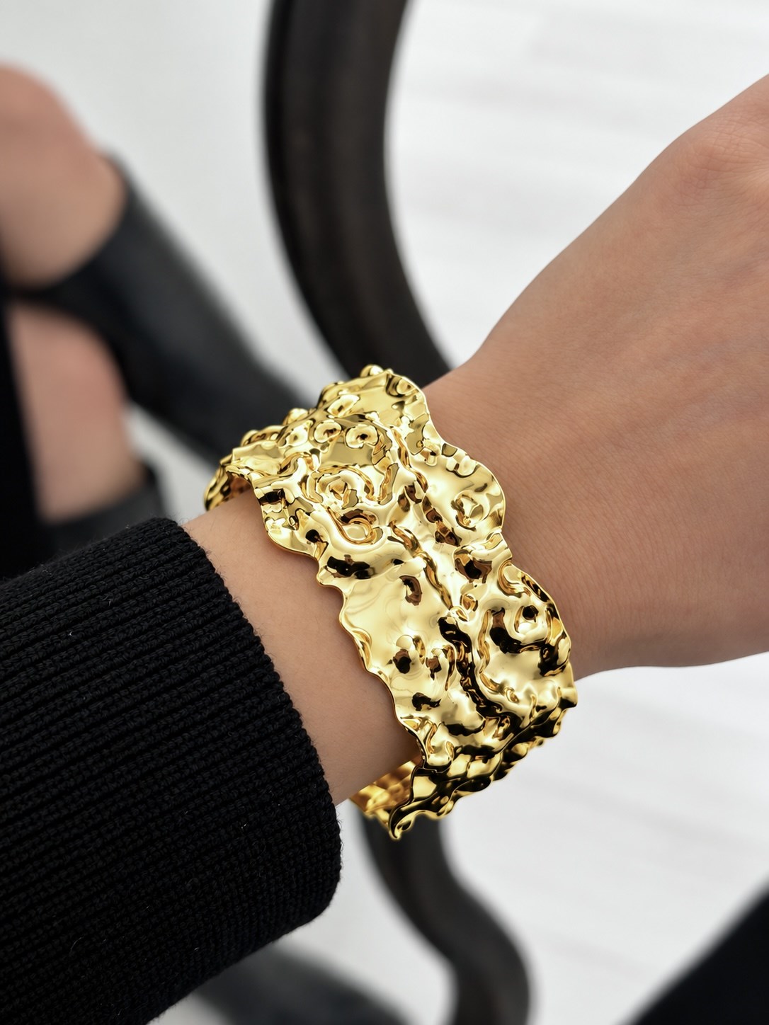 VIP Luxury Gold Kelepçe Bilezik