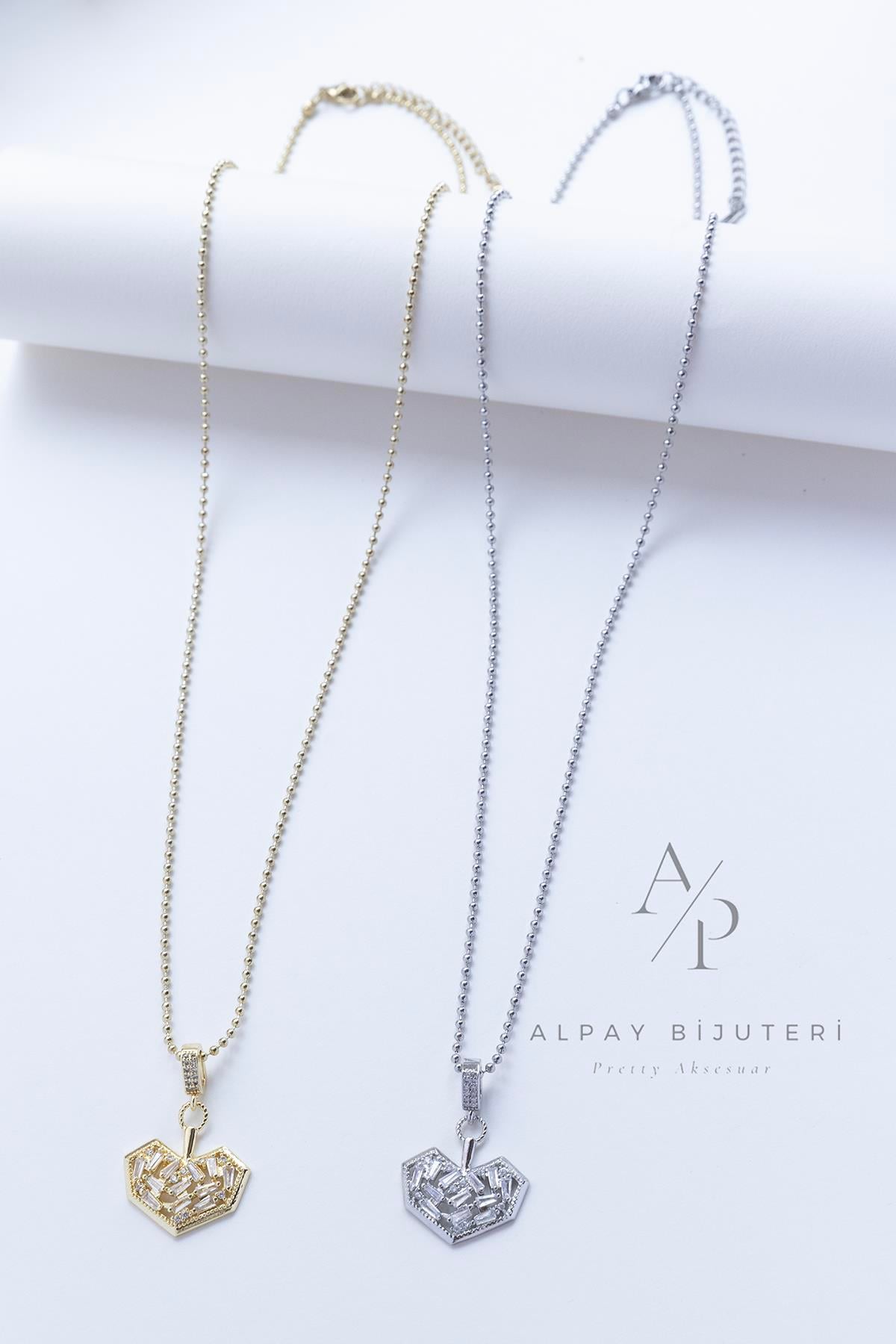 Kalp Tasarım Çelik Kolye