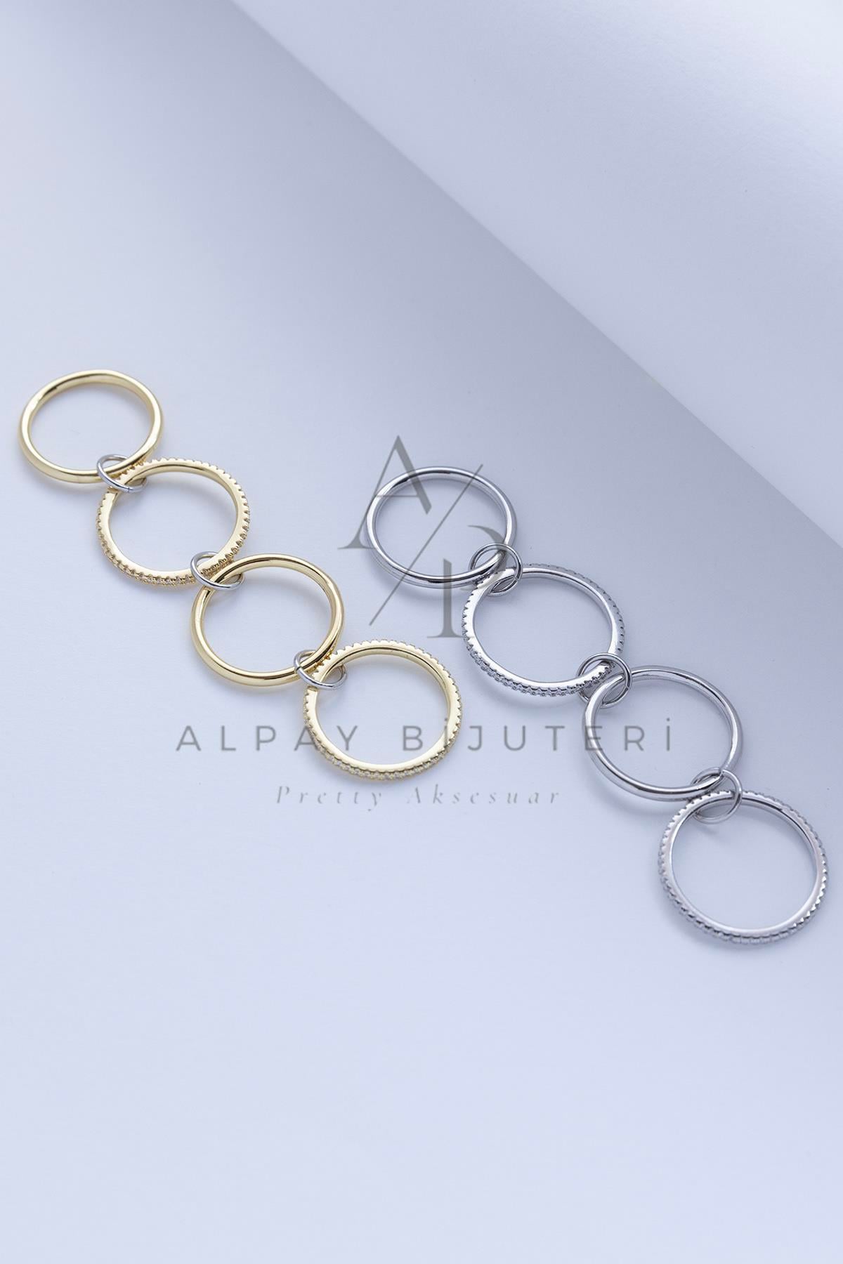 Dörtlü Parıltılı Yüzük 