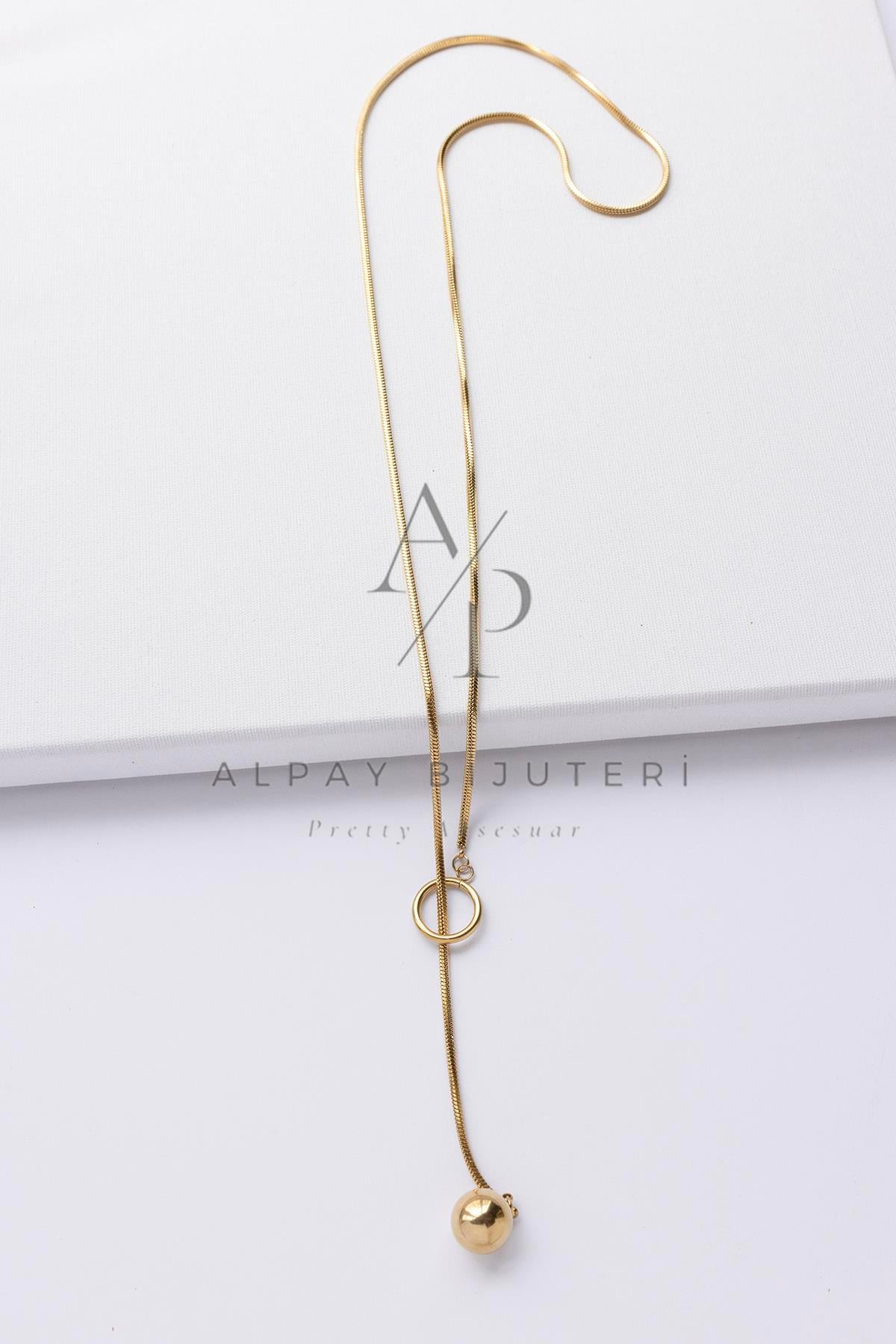 Küre Detay Çelik Kolye