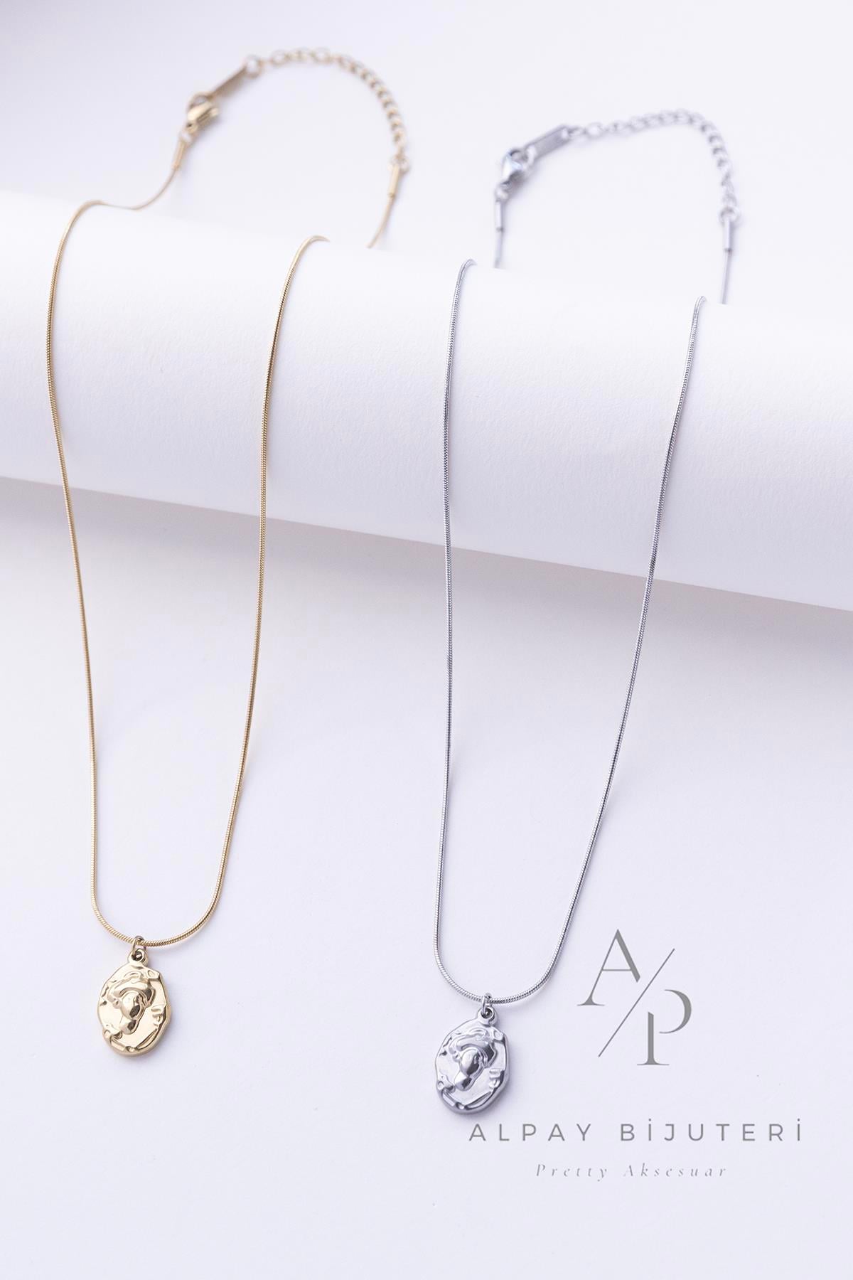 Taş Model Çelik Kolye