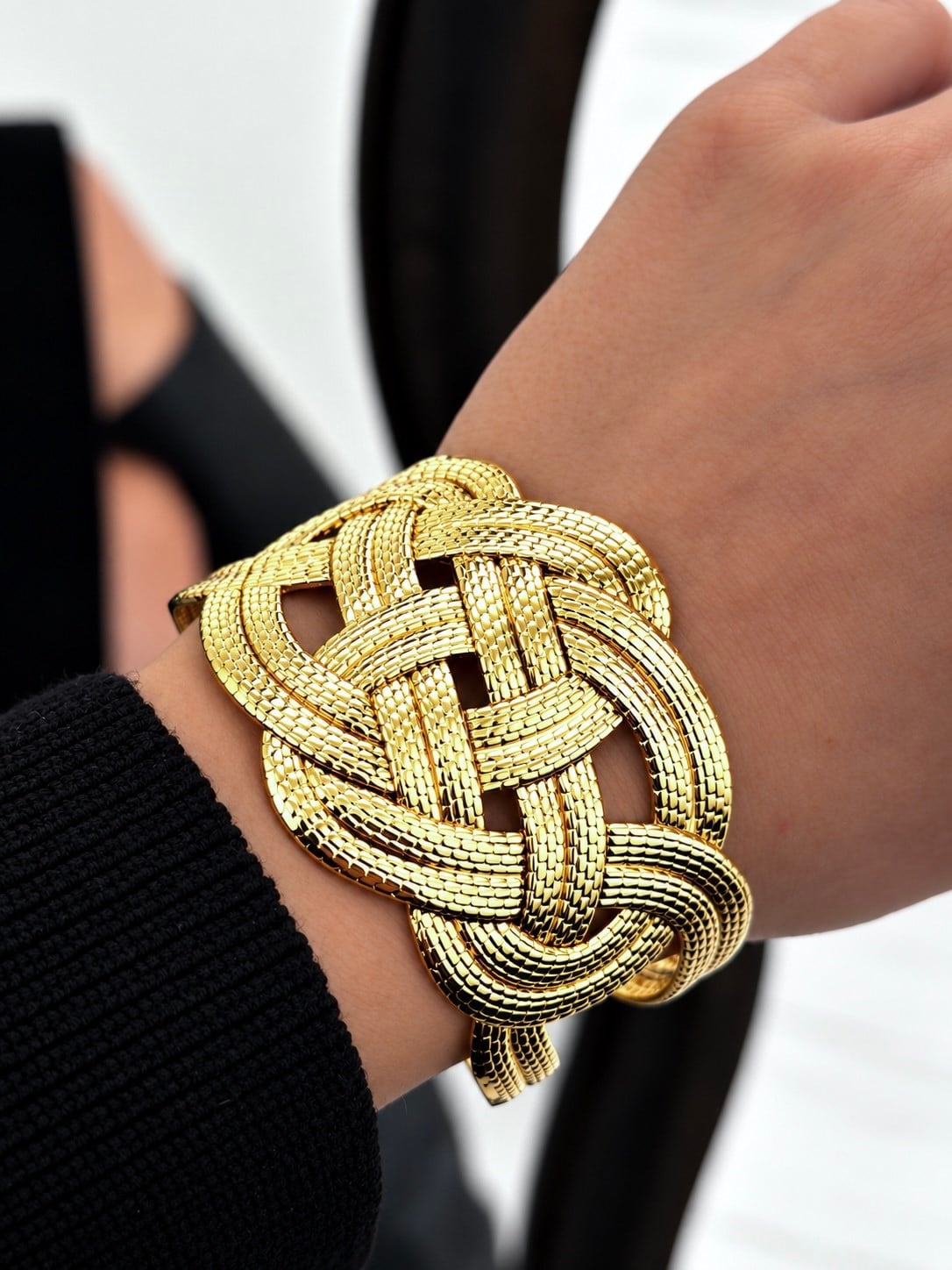 VIP Luxury Gold Kelepçe Bilezik