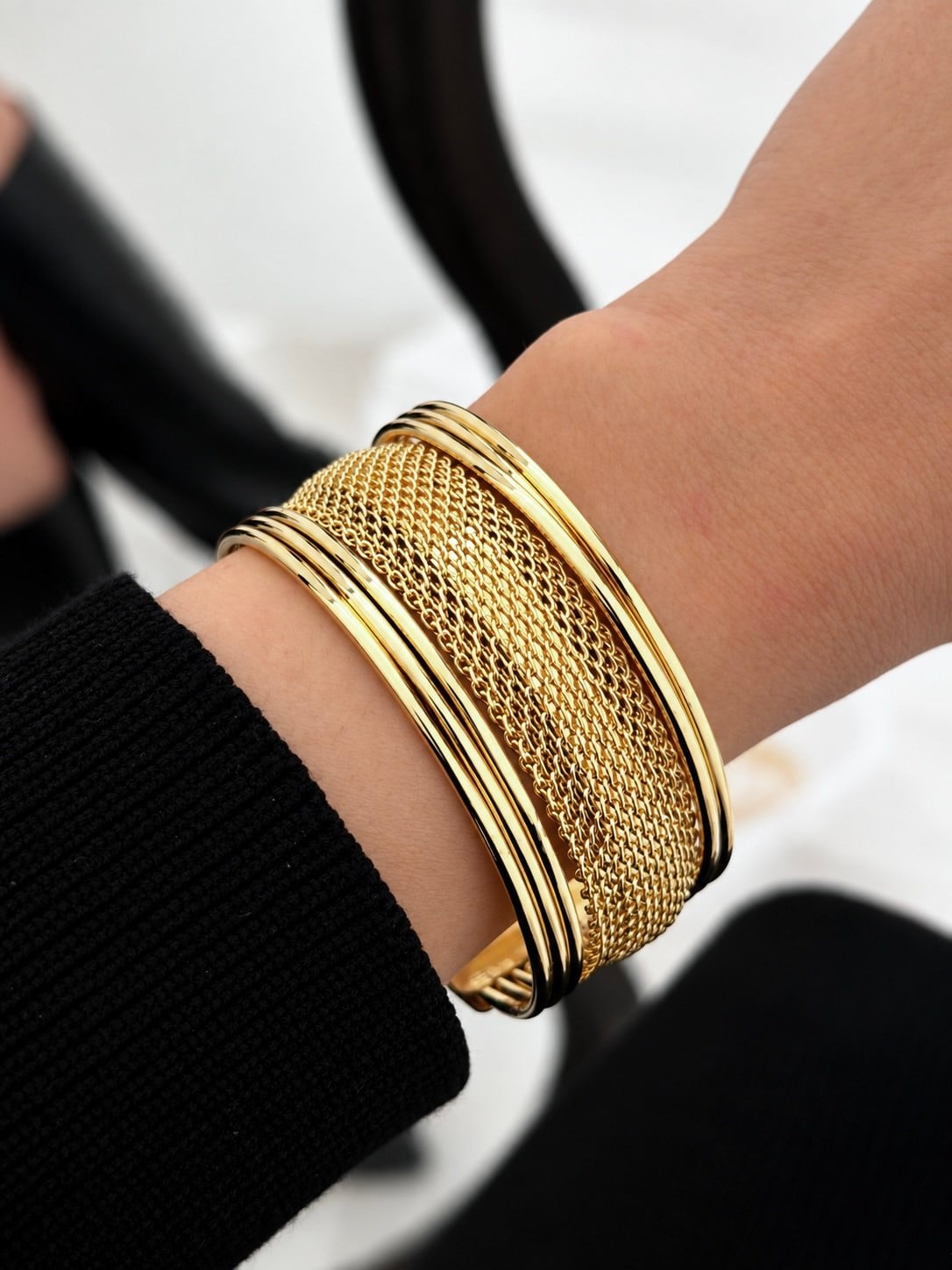 VIP Luxury Gold Kelepçe Bilezik