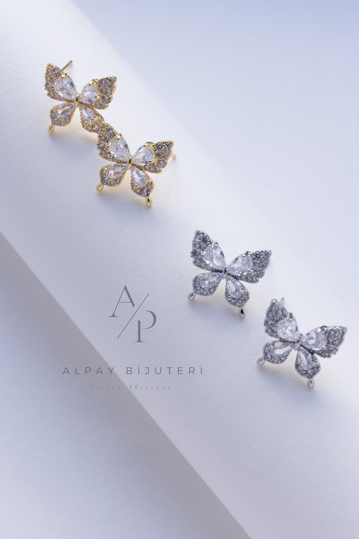 Zirkon Kelebek Model Küpe