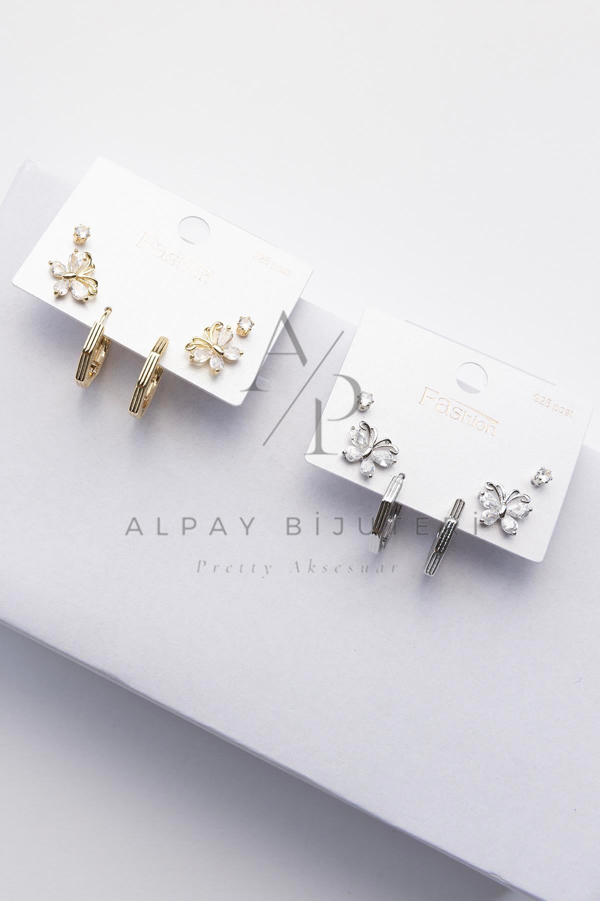 Altılı Şık Tasarım Küpe