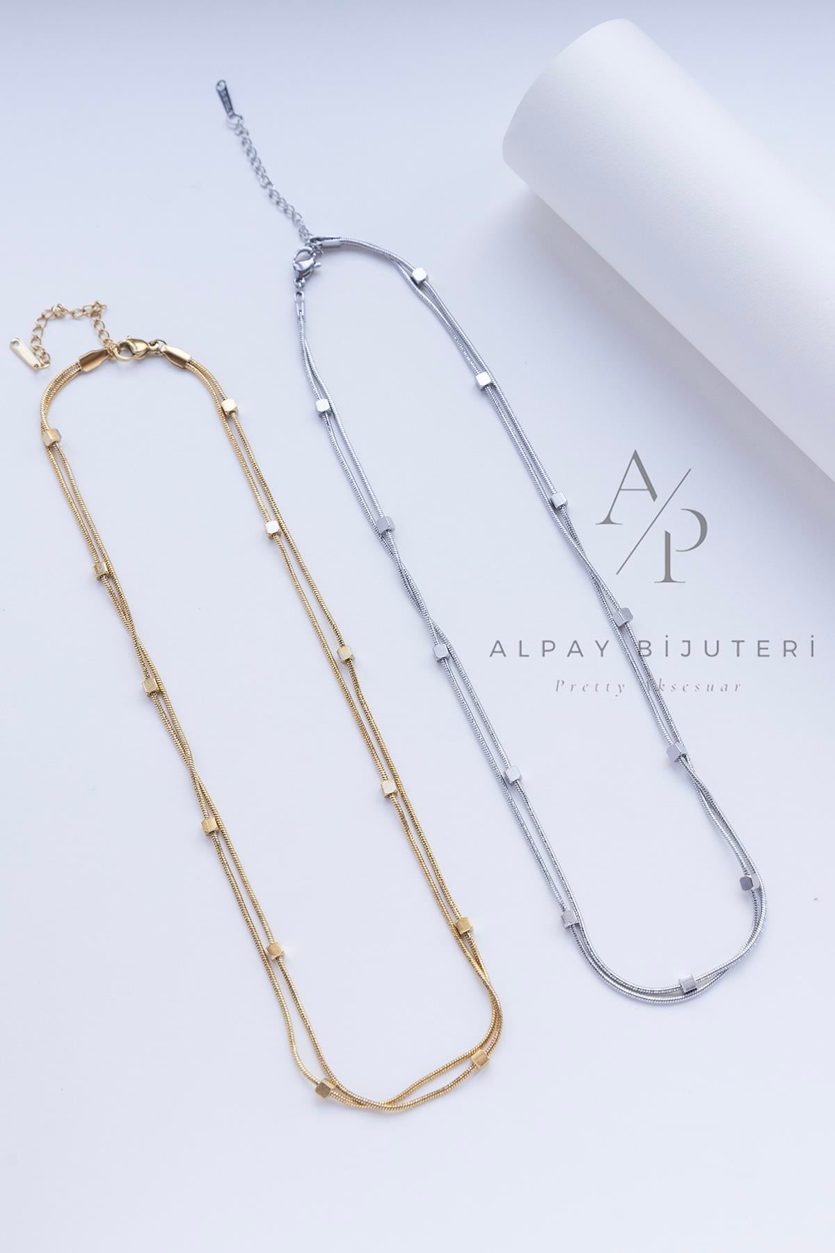 Küp Detay Zincir Çelik Kolye