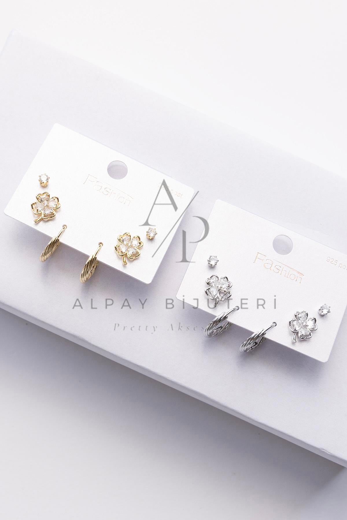 Altılı Şık Tasarım Küpe