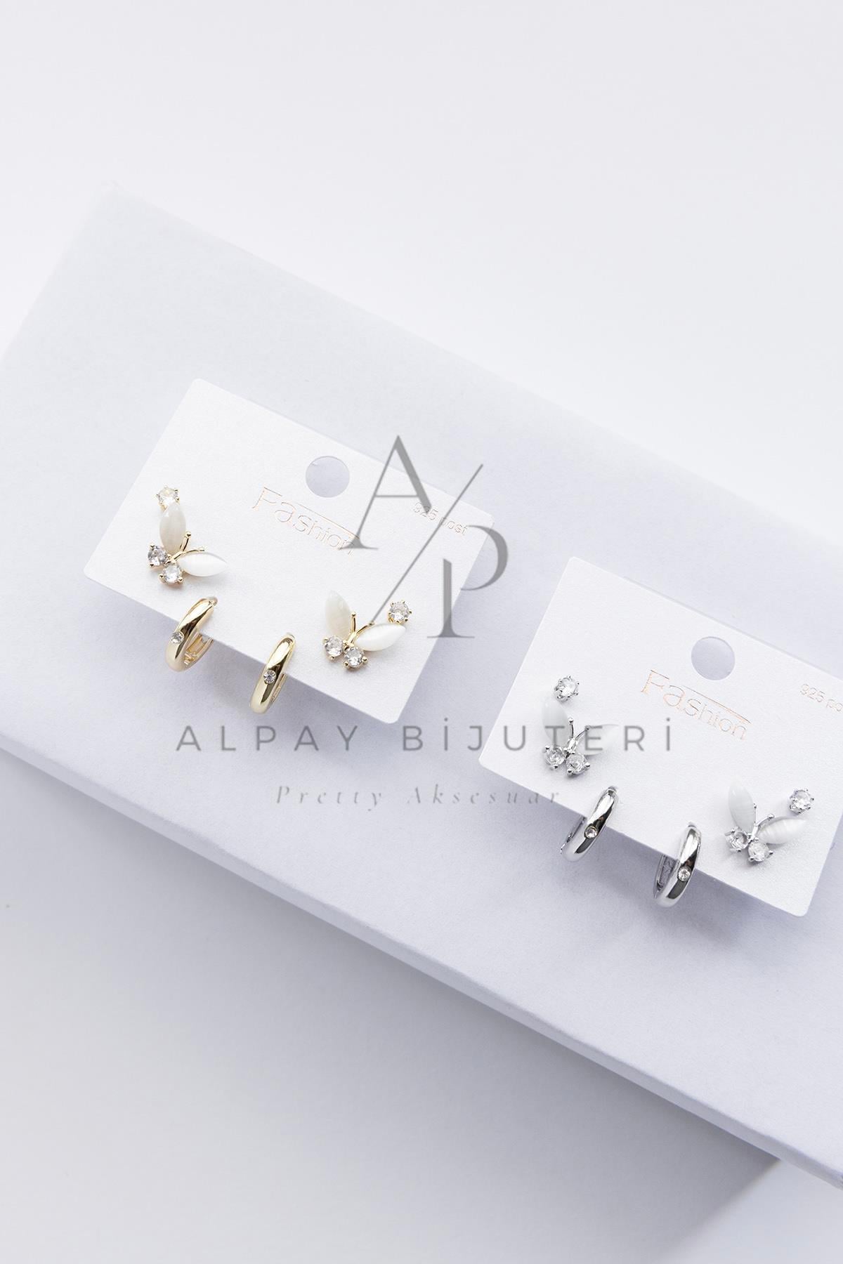 Altılı Şık Tasarım Küpe