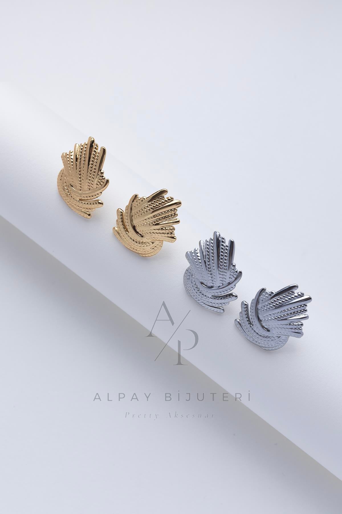 Örgü Tasarım Çelik Küpe 