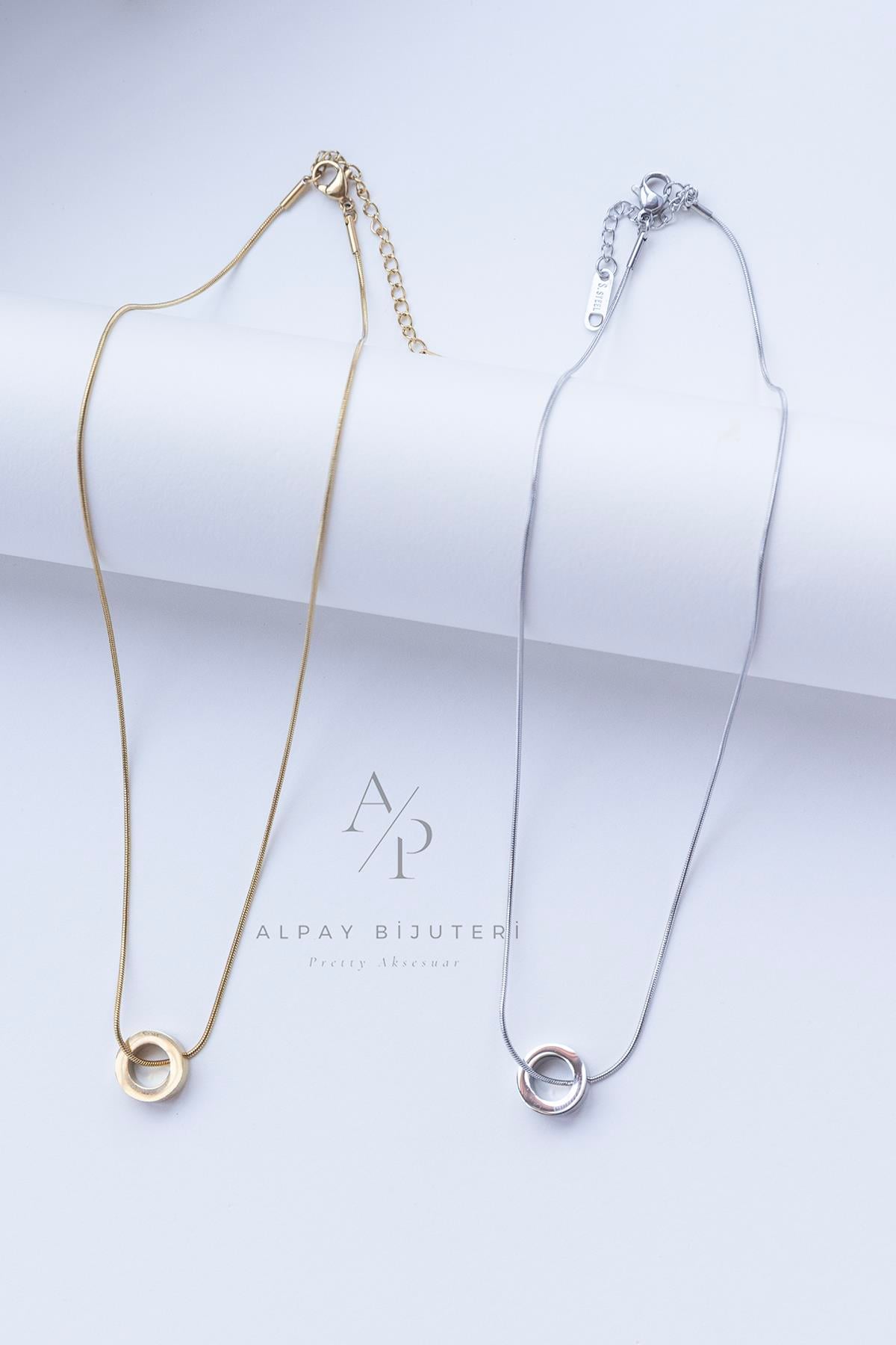 Yüzük Detay Çelik Kolye