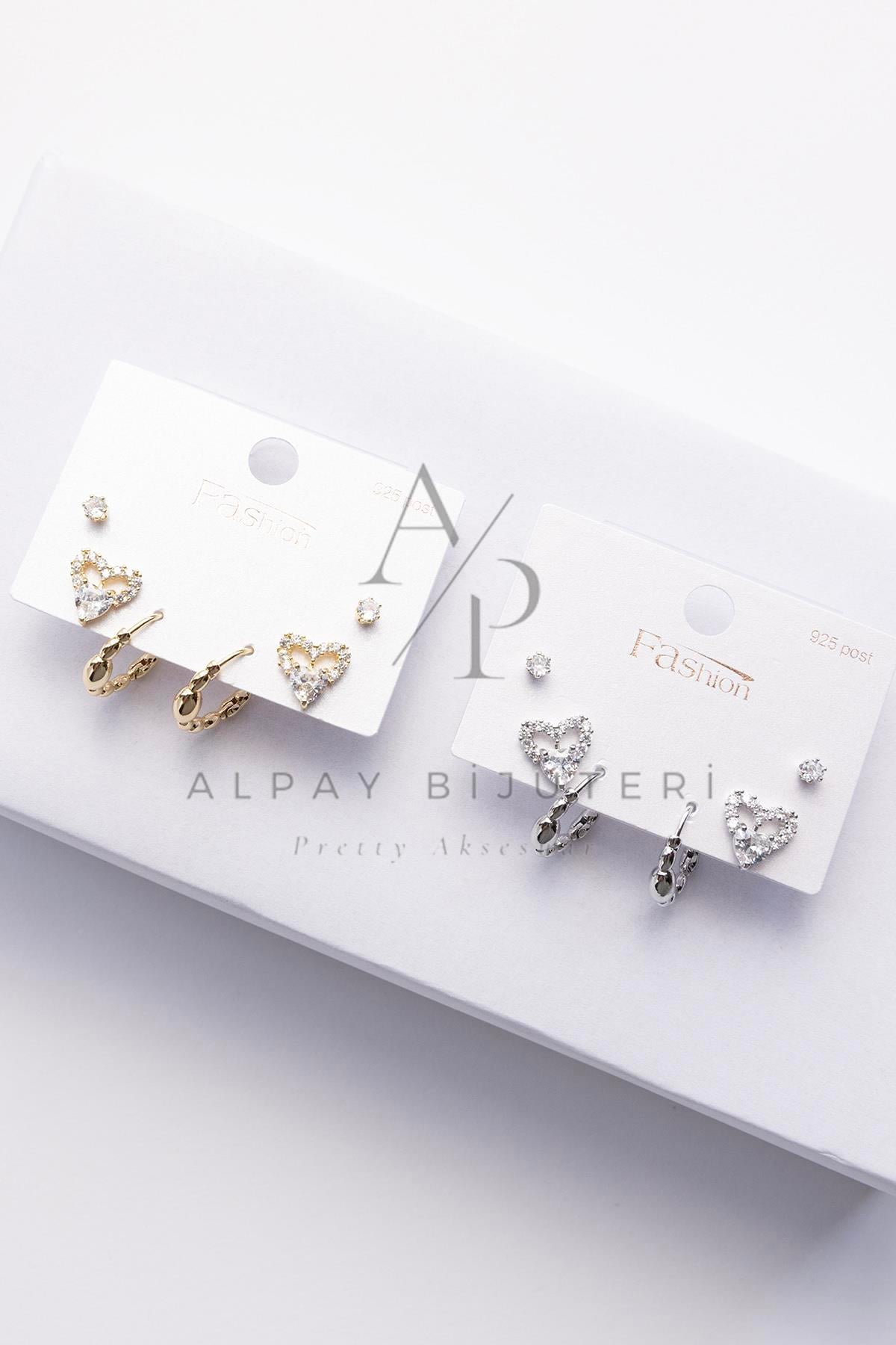 Altılı Şık Tasarım Küpe