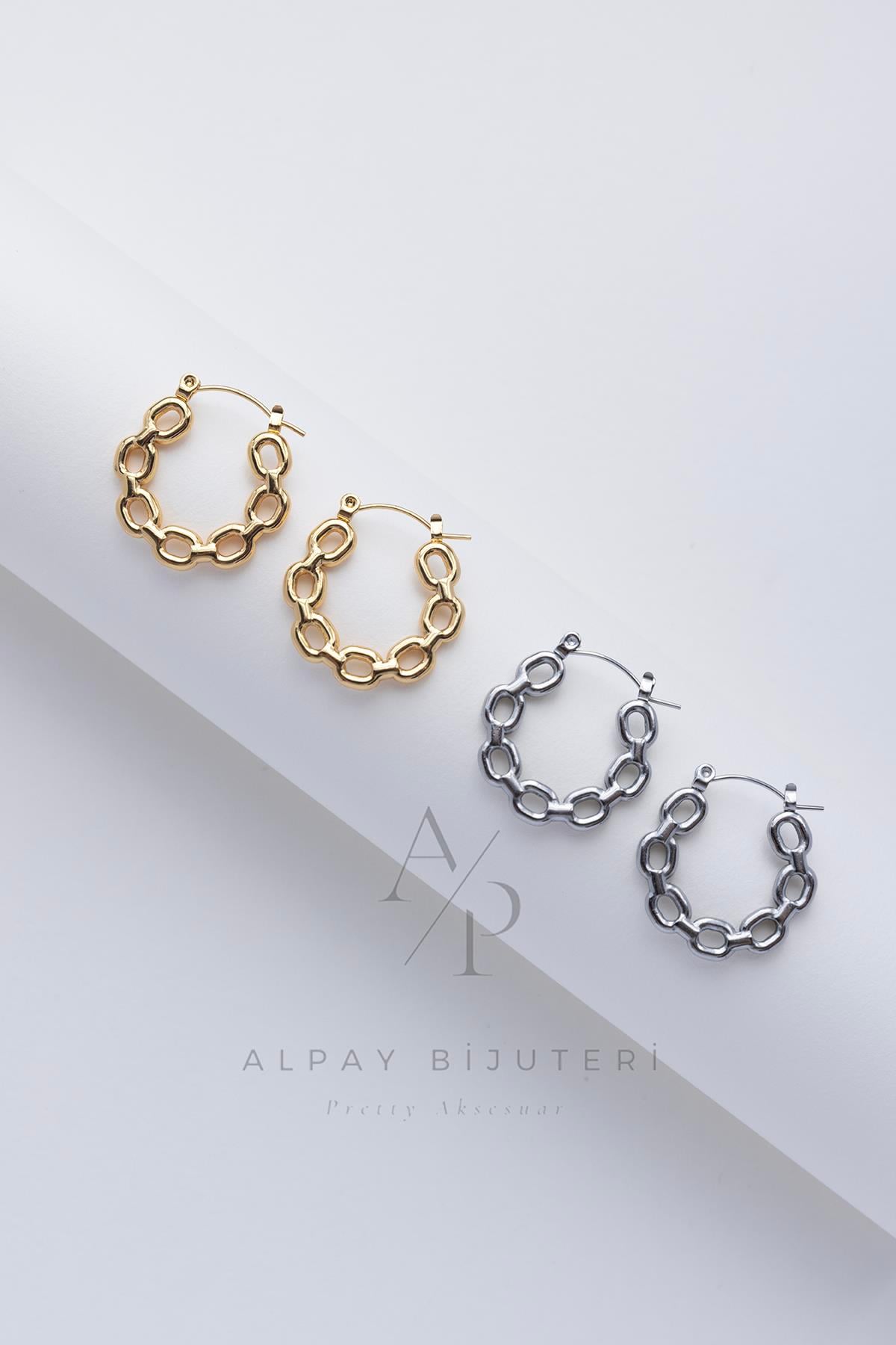 Zincir Halka Çelik Küpe