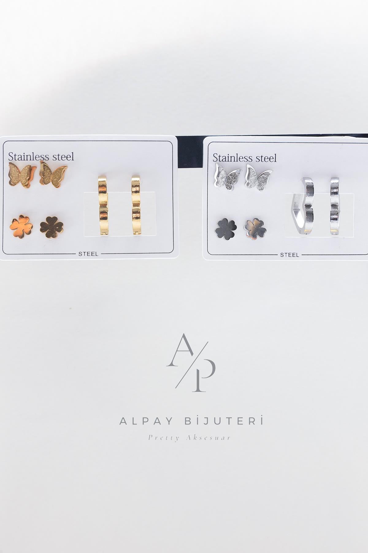 Altılı Çelik Küpe