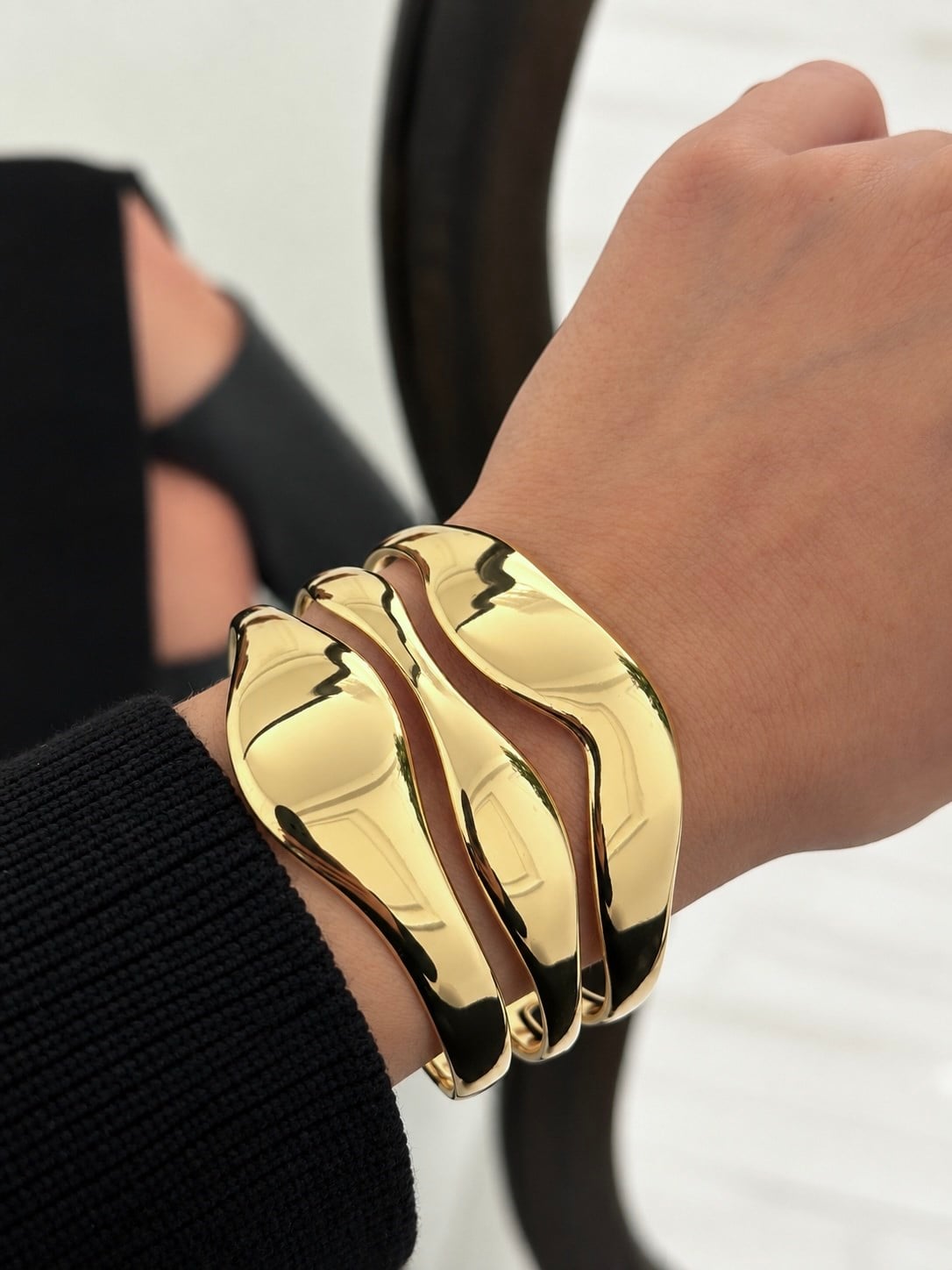 VIP Luxury Gold Kelepçe Bilezik