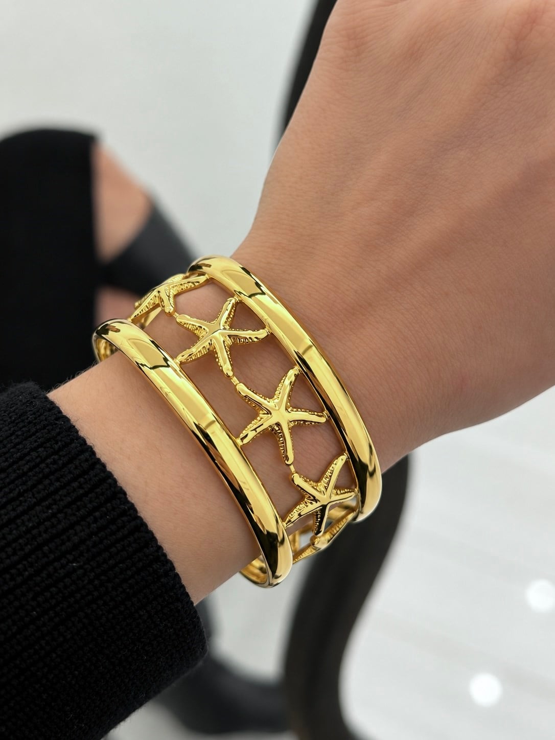 VIP Luxury Gold Kelepçe Bilezik