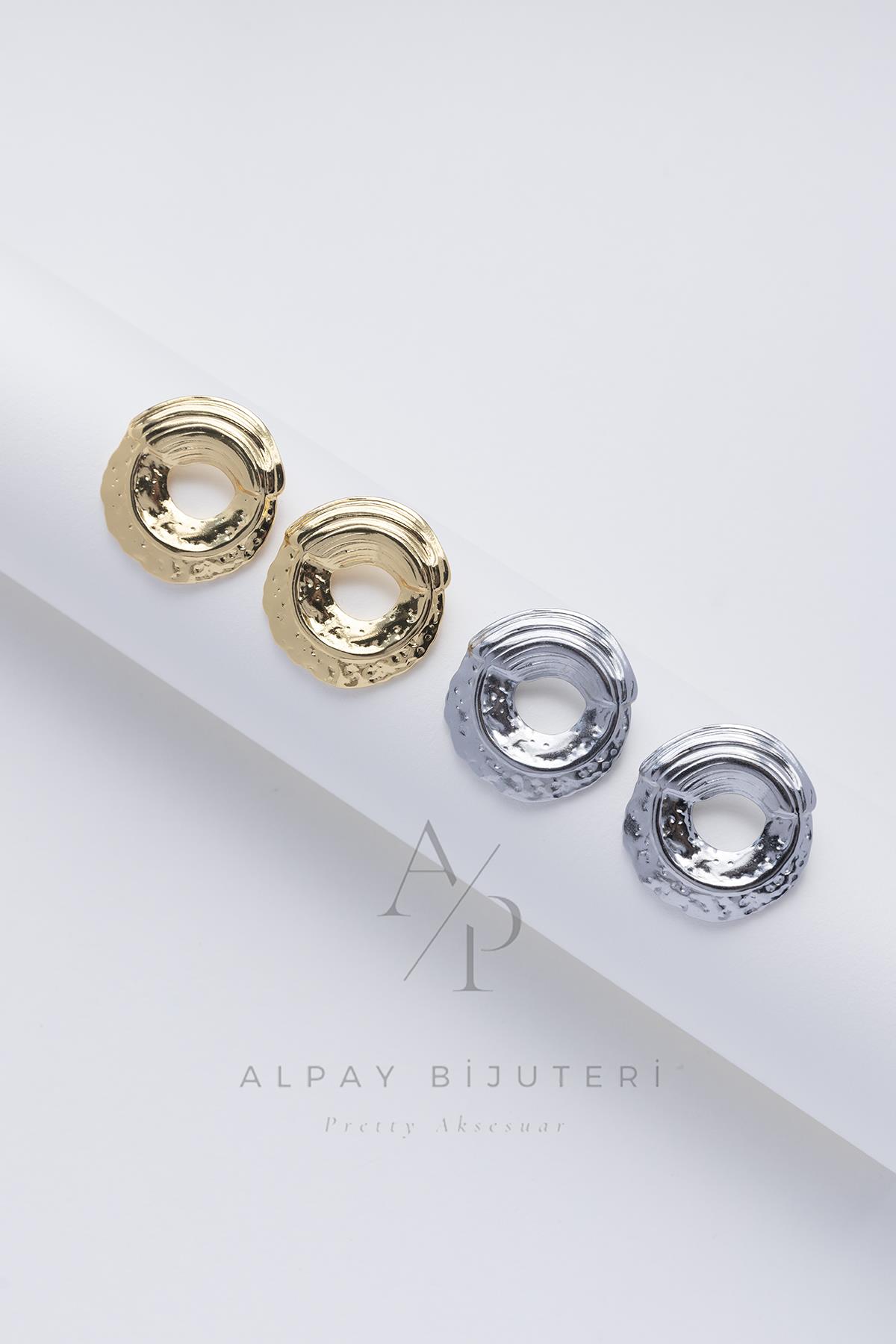 Çelik Yuvarlak Tasarım Küpe