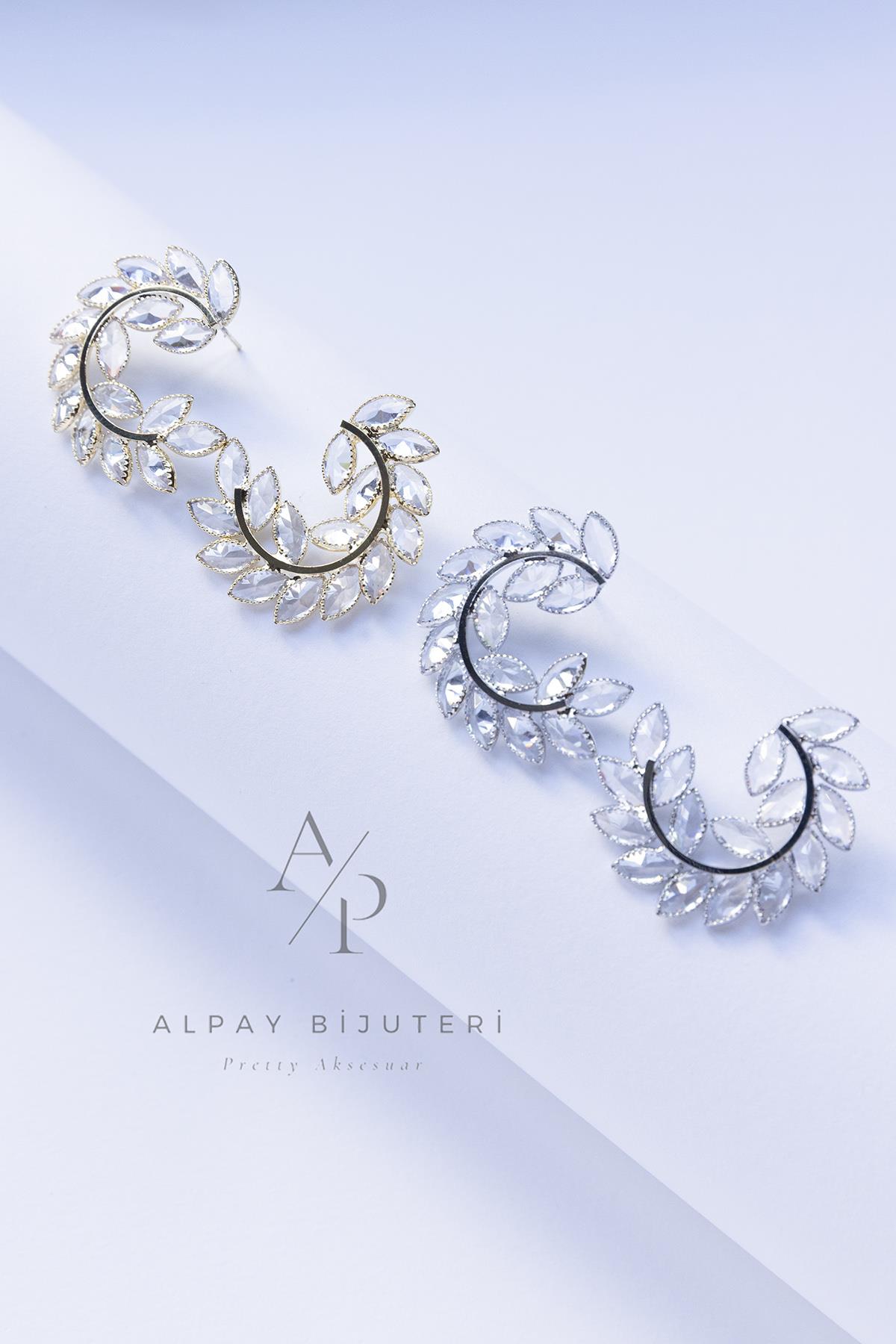 Zirkon Yarım Halka Küpe