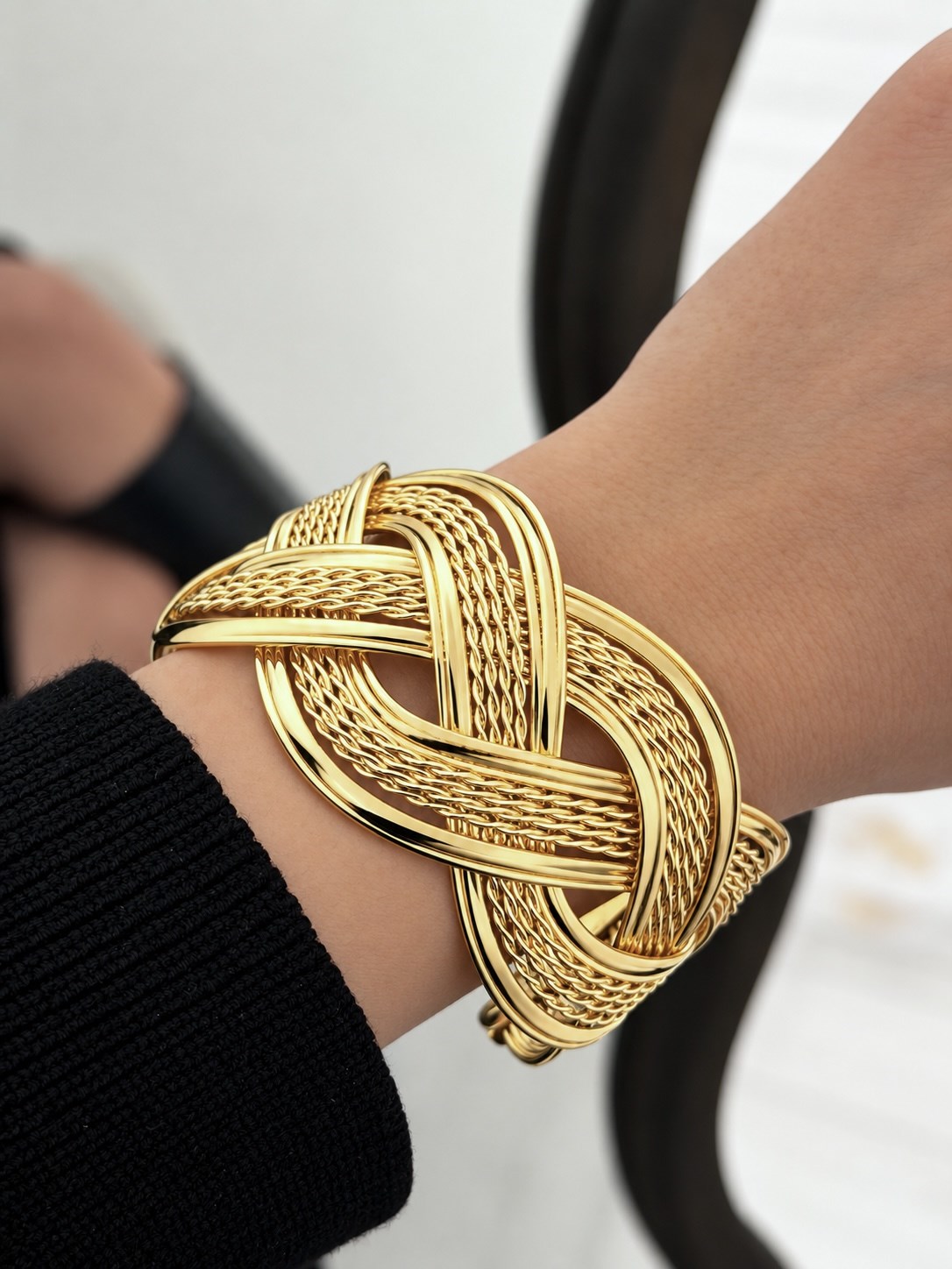 VIP Luxury Gold Kelepçe Bilezik