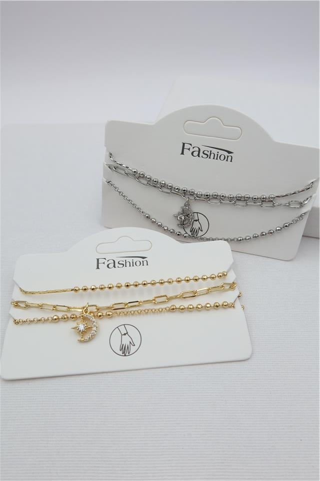 Luxury VIP Üçlü Kombin Bileklik