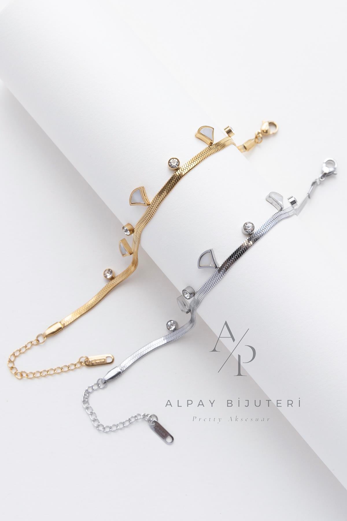 Şık Tasarım Şerit Çelik Bileklik