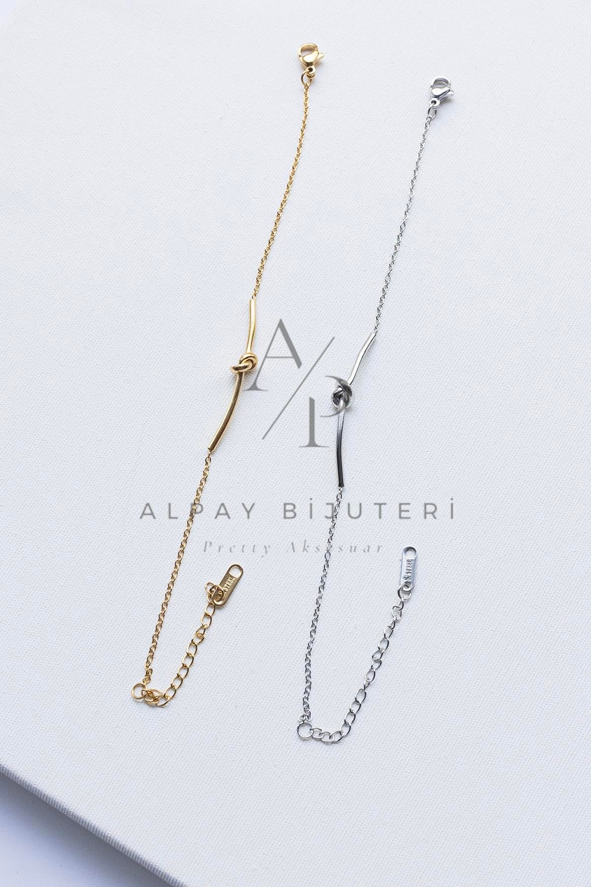 Düğüm Model Çelik Bileklik