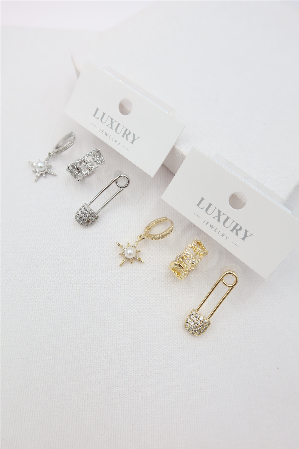 Luxury 3'lü Küpe Set
