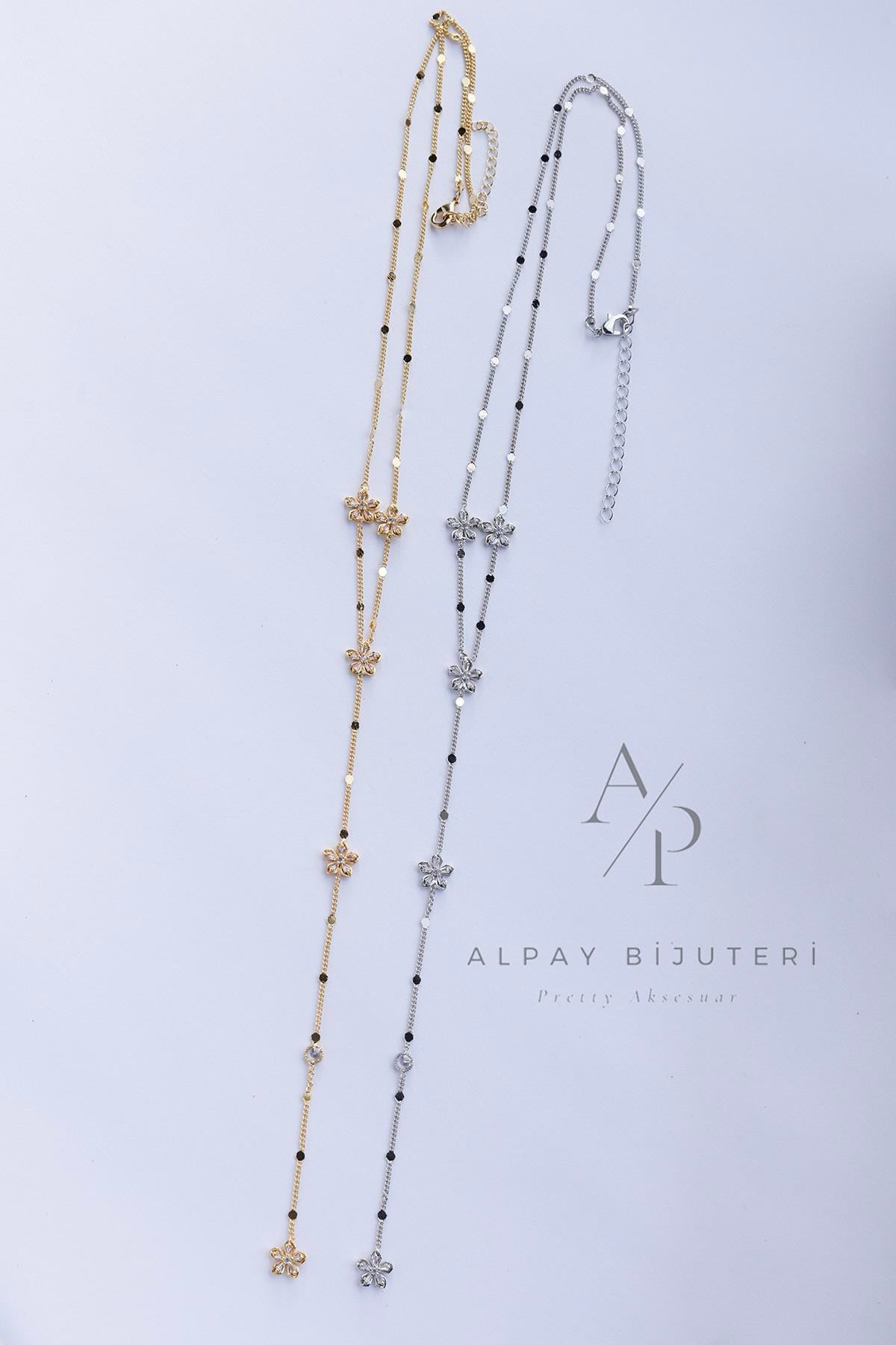 VIP Çiçek Detay Zincir Y Kolye