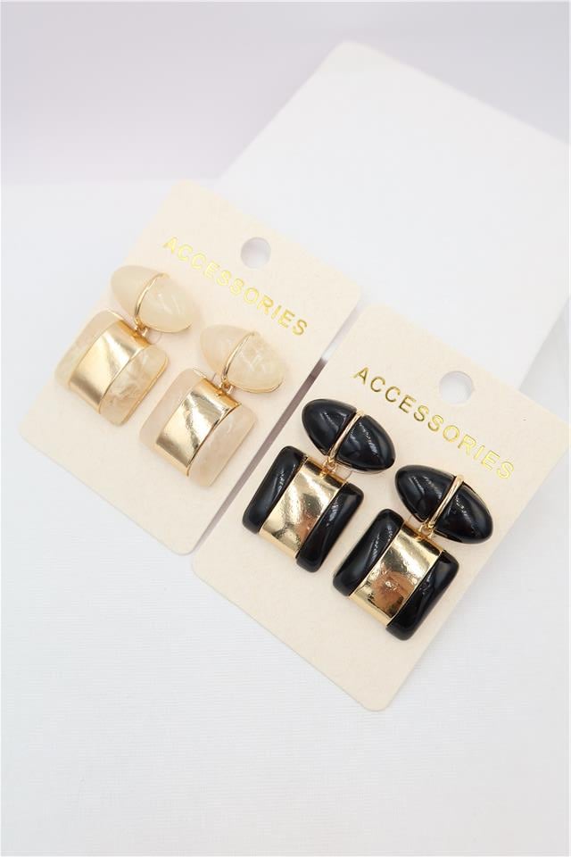 Gold Detaylı Marka Model Küpe