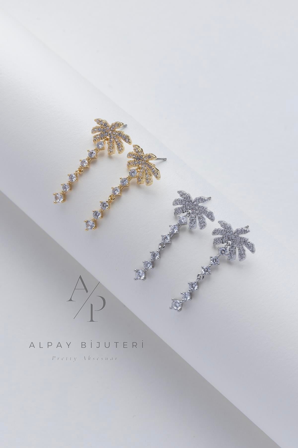 Zirkon Taş Parıltılı Küpe