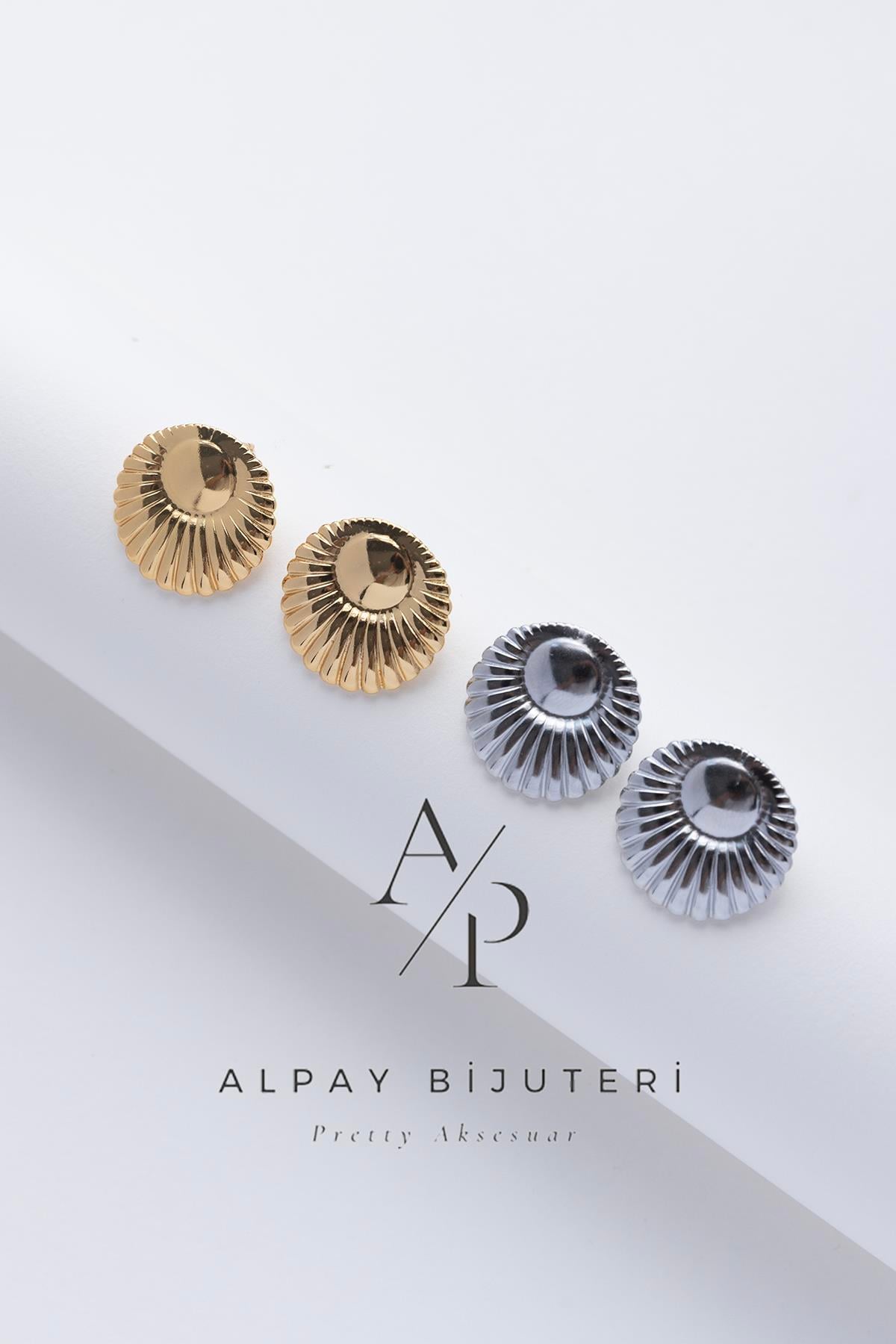 Yelpaze Form Çelik Küpe