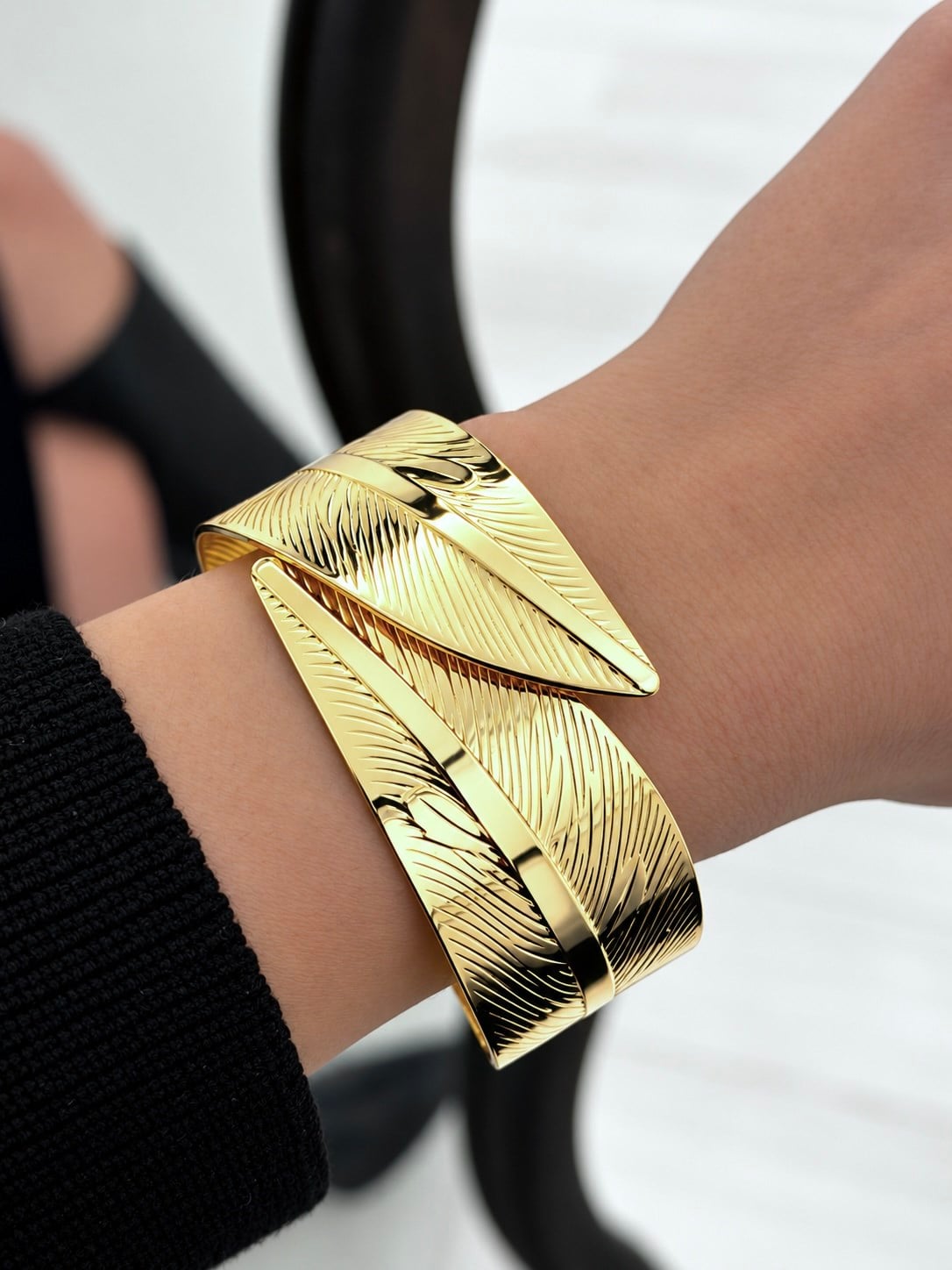 VIP Luxury Gold Kelepçe Bilezik