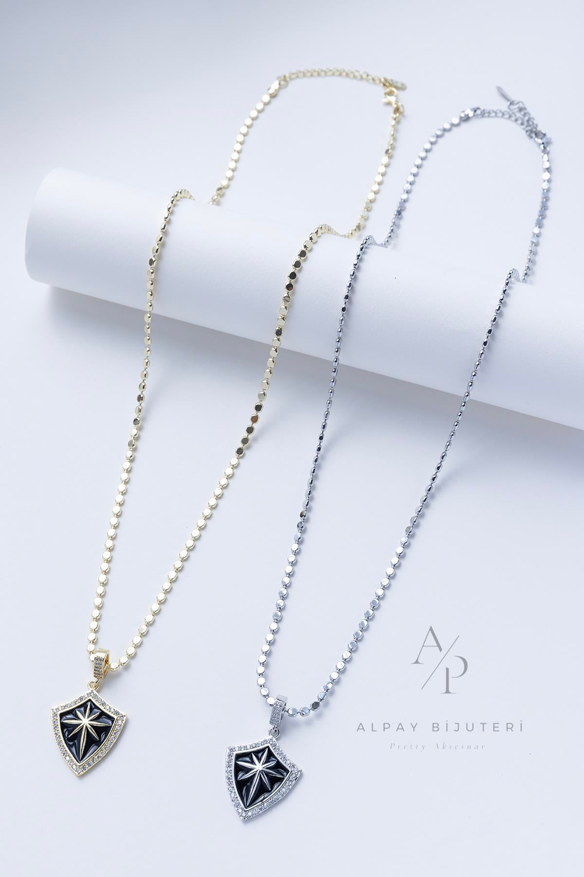 Rozet Sembol Çelik Kolye