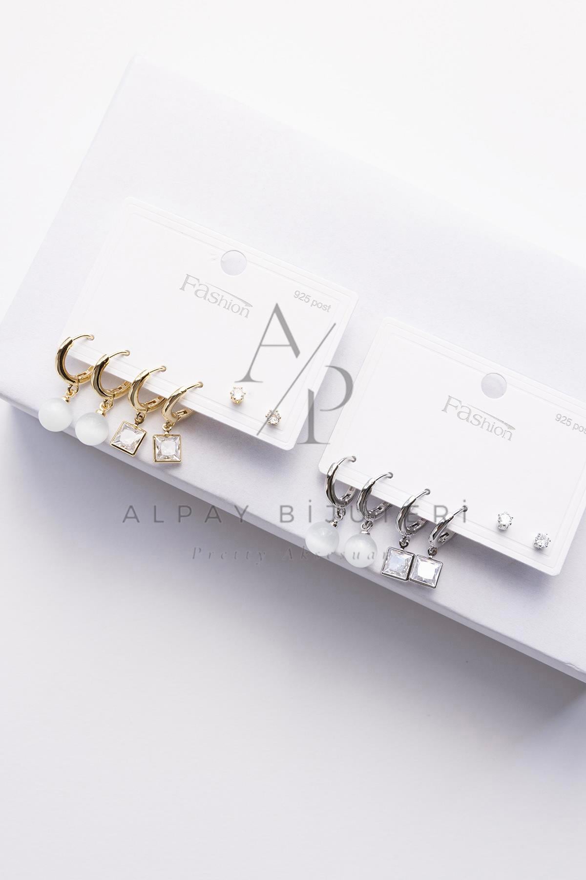 Altılı Şık Tasarım Küpe