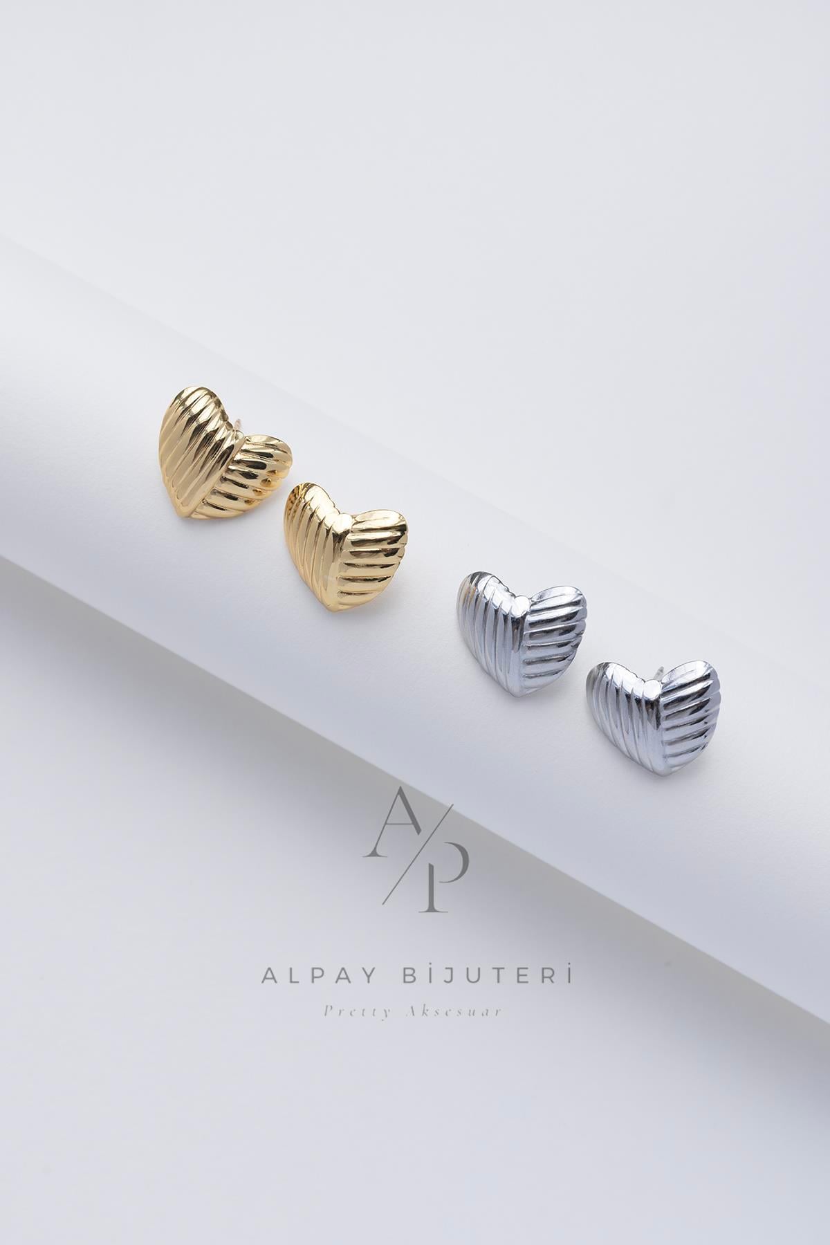 Kalp Model Çelik Küpe