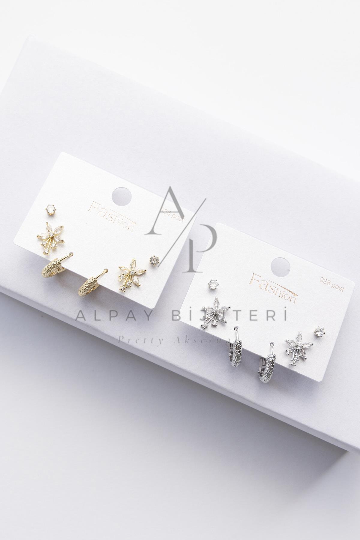 Altılı Şık Tasarım Küpe