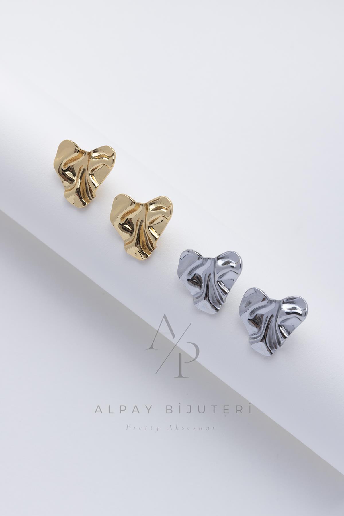 Yansıma Kalp Çelik Küpe