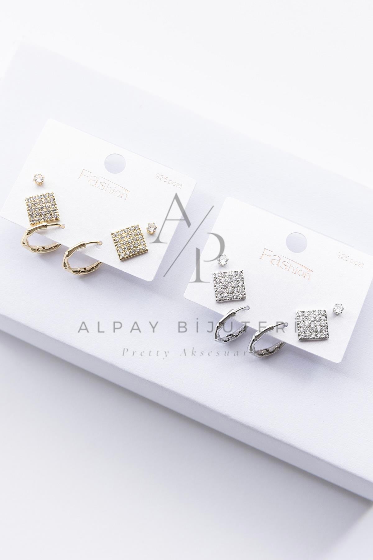 Altılı Şık Tasarım Küpe