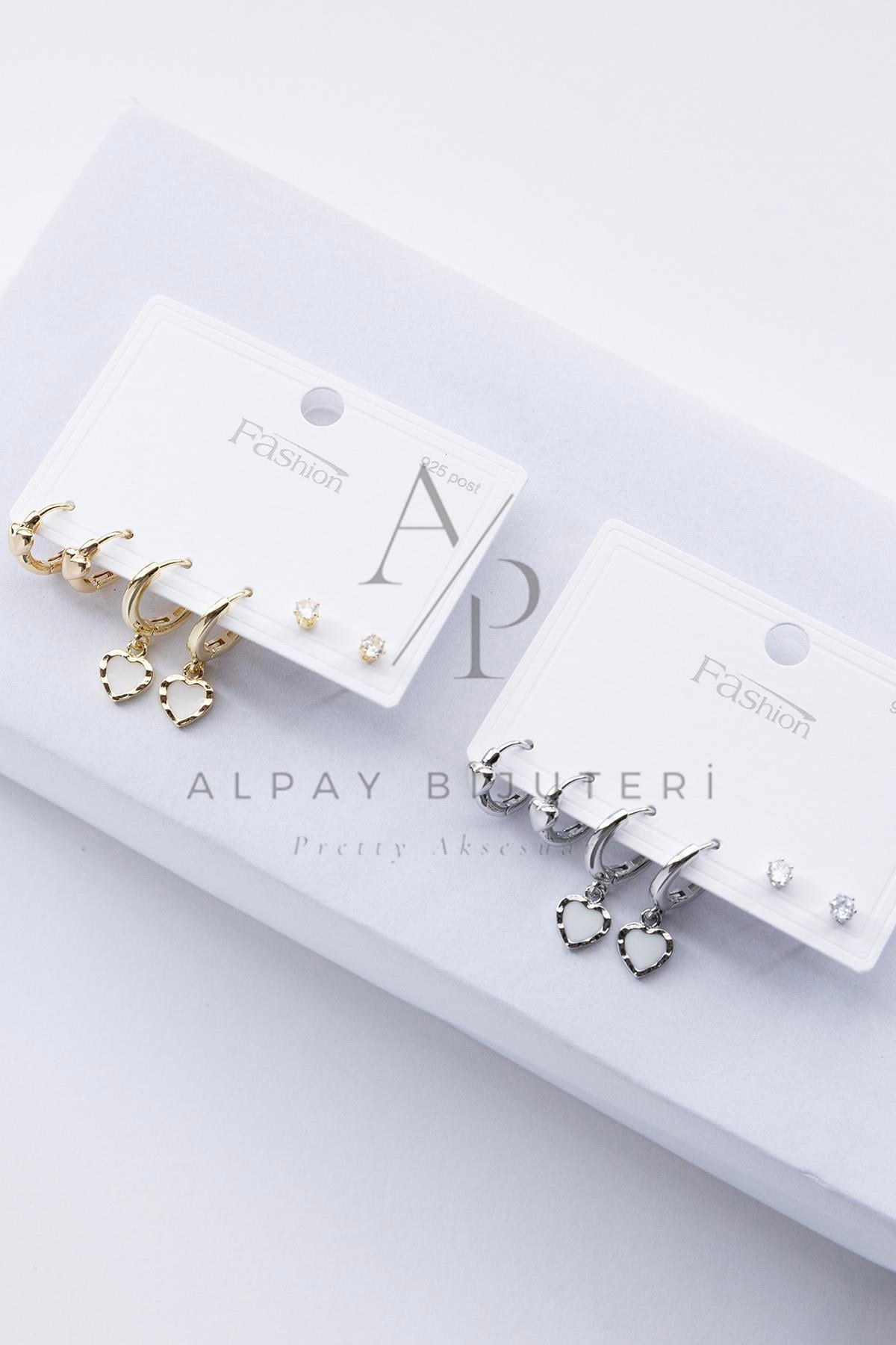 Altılı Şık Tasarım Küpe