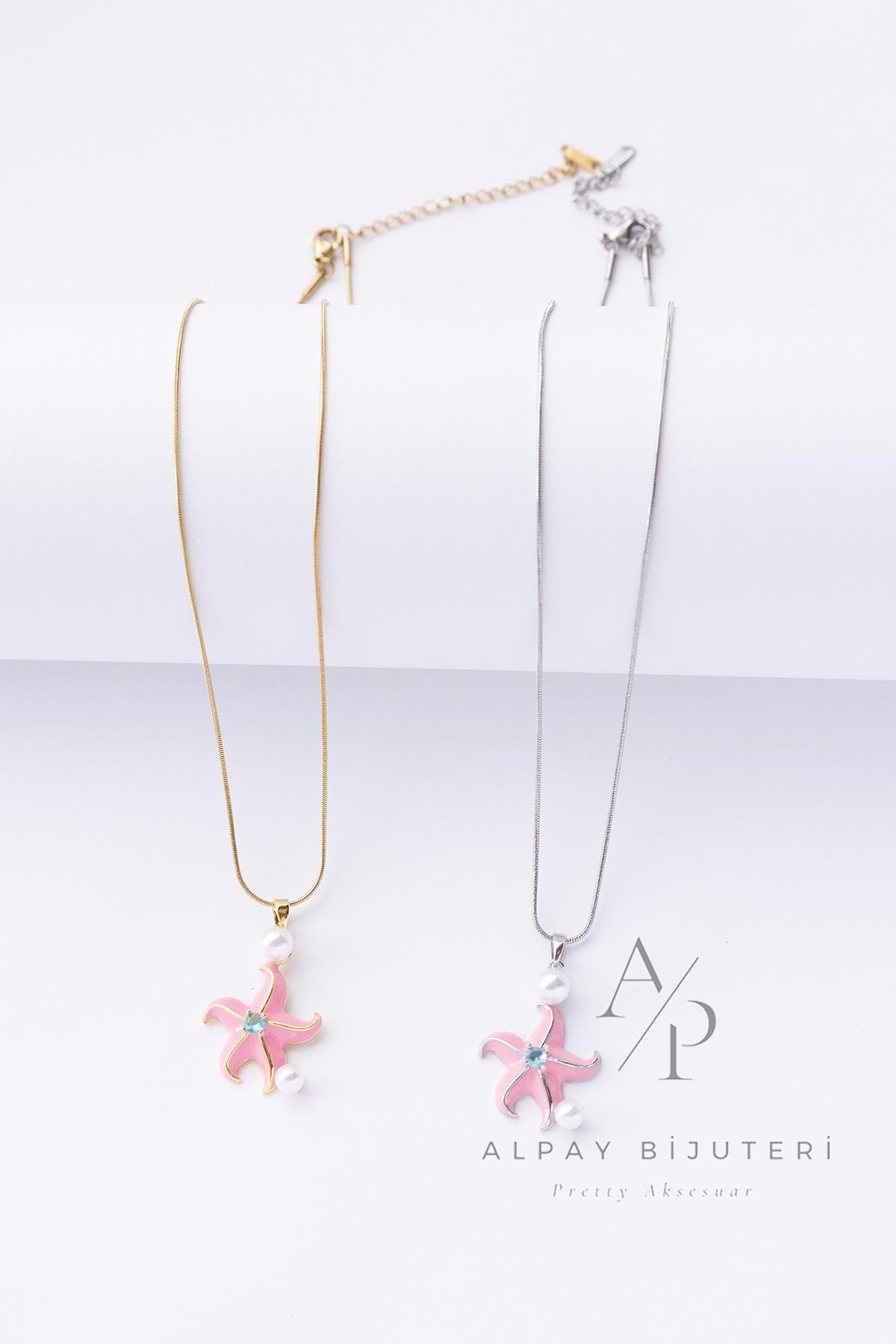 Deniz Yıldızı Figürlü Çelik Kolye