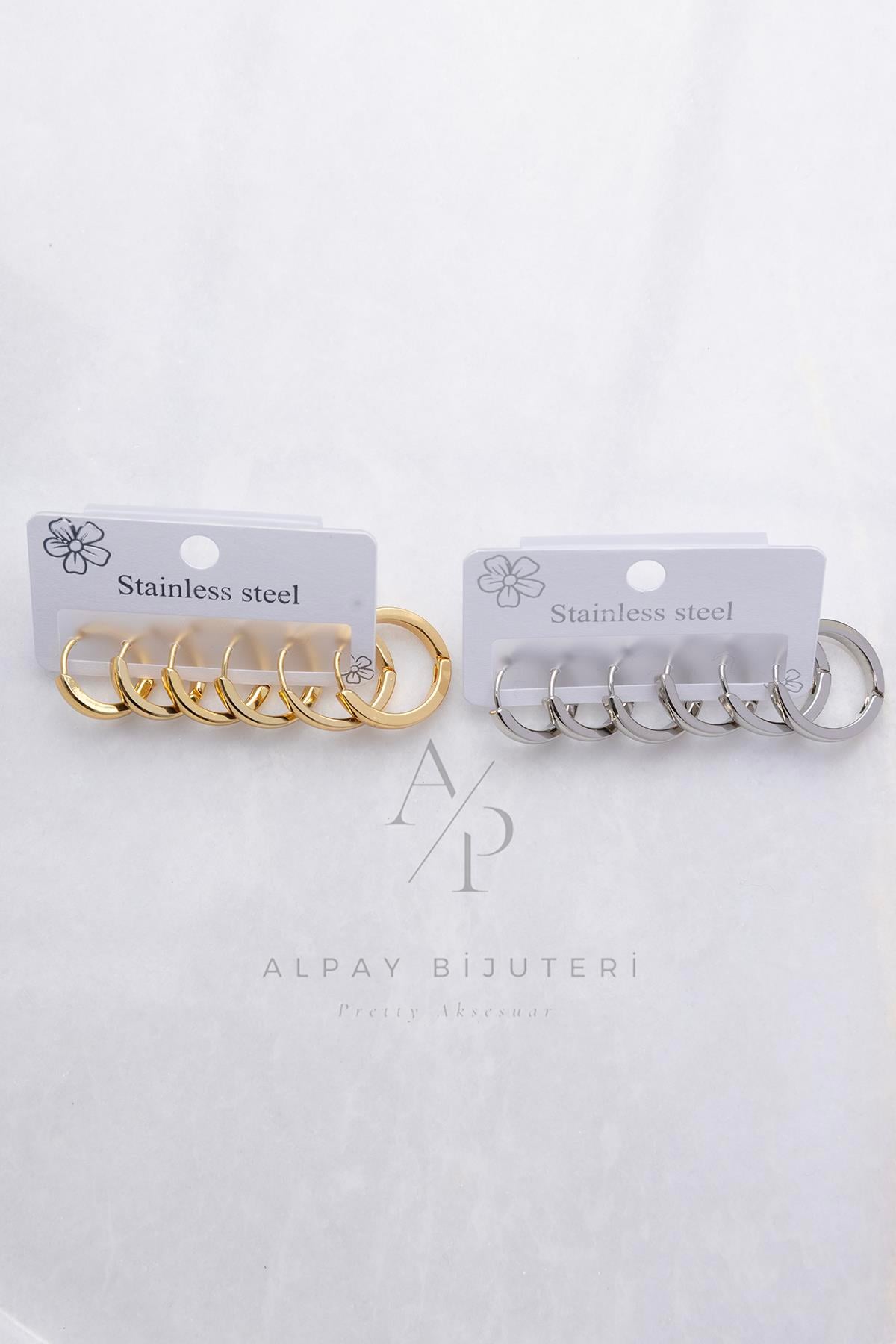 Altılı Halka Küpe 