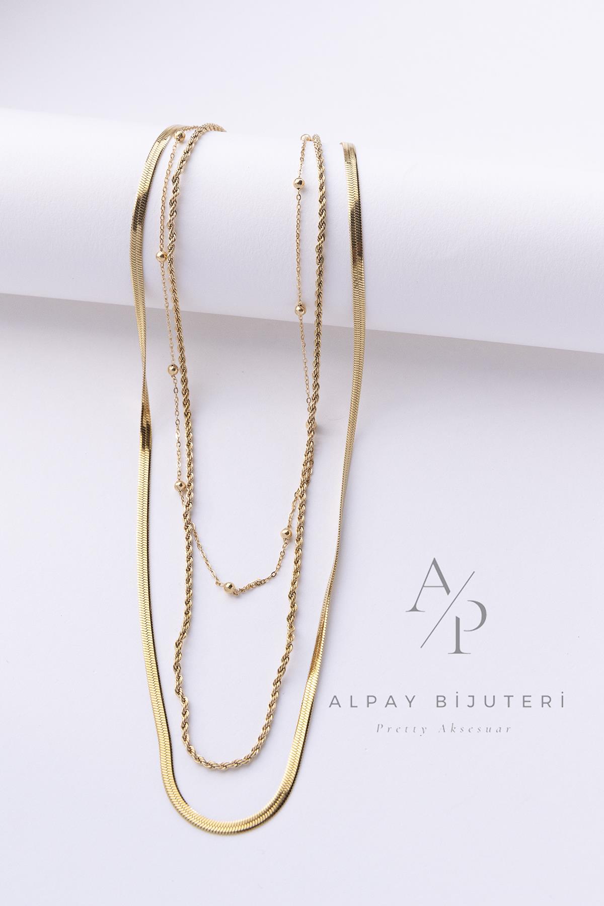 İtalyan Zinciri Detay Çelik Kolye